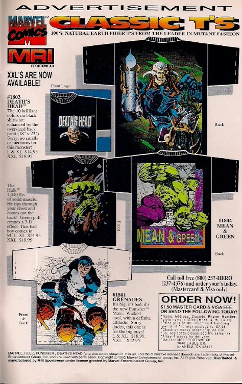 Can anyone find me either the Hulk or Death's Head shirts?