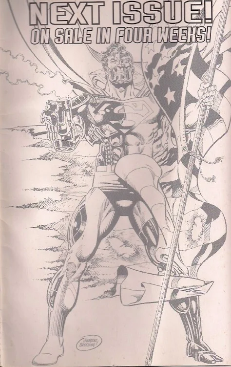 Did the inside back cover this week, since all of the new Supermen books have the same back cover.