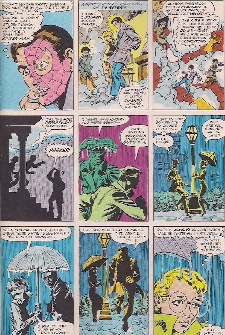 Everything we love about Peter Parker in one page. Fails labs loses the girl and is off to save the world!