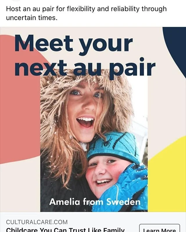I&rsquo;m not sure if this this Facebook ad is trying to help us with childcare or get us divorced. #ameliafromsweden
