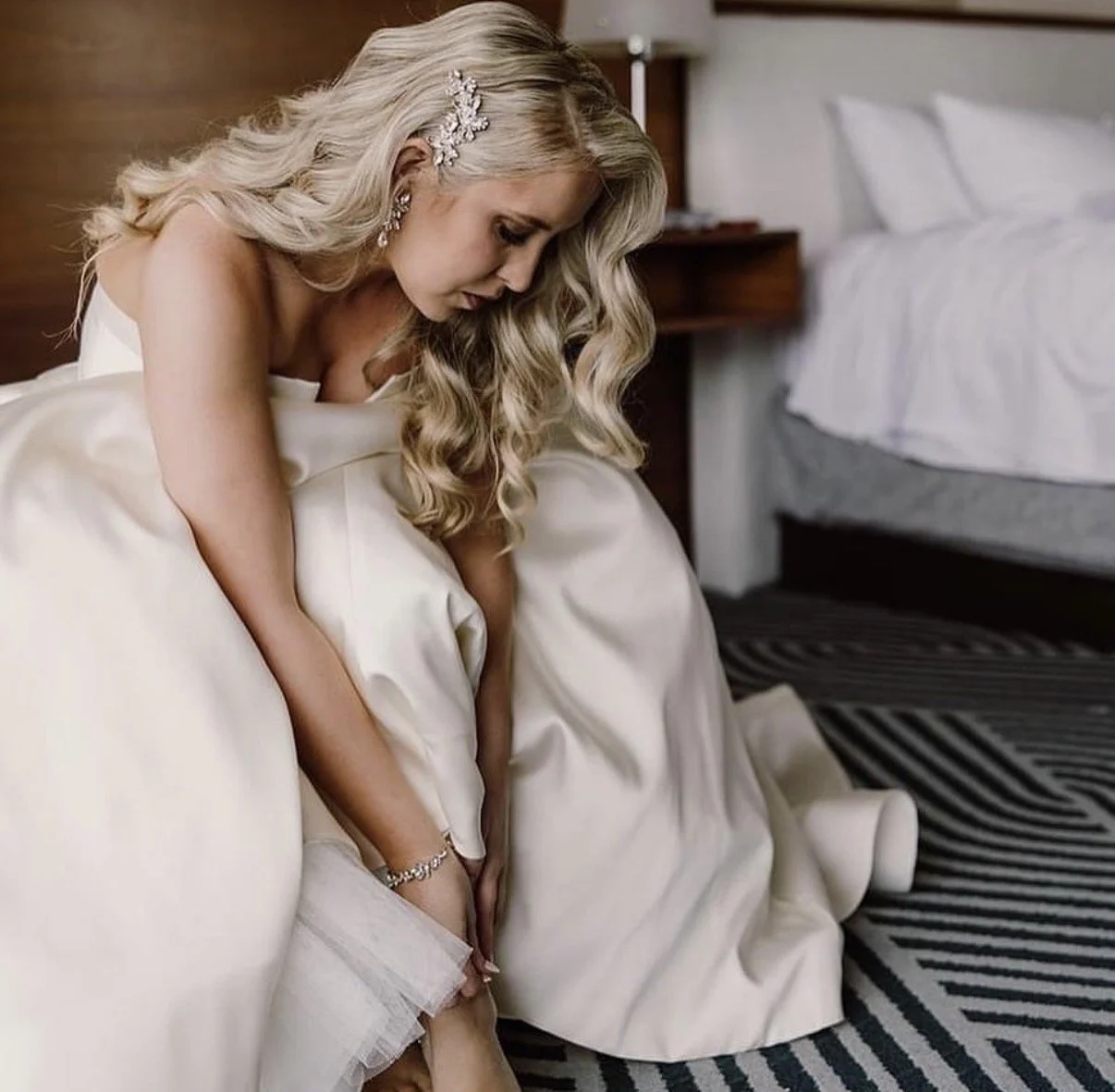   Timeless Bride with a nod to Retro Elegance . 