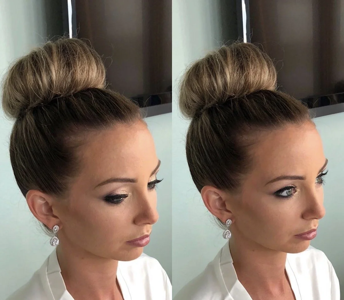  Some people want sleek and we got you! We added a synthetic piece for structure as she had long enough hair to cover the structure . 🤍🤍 