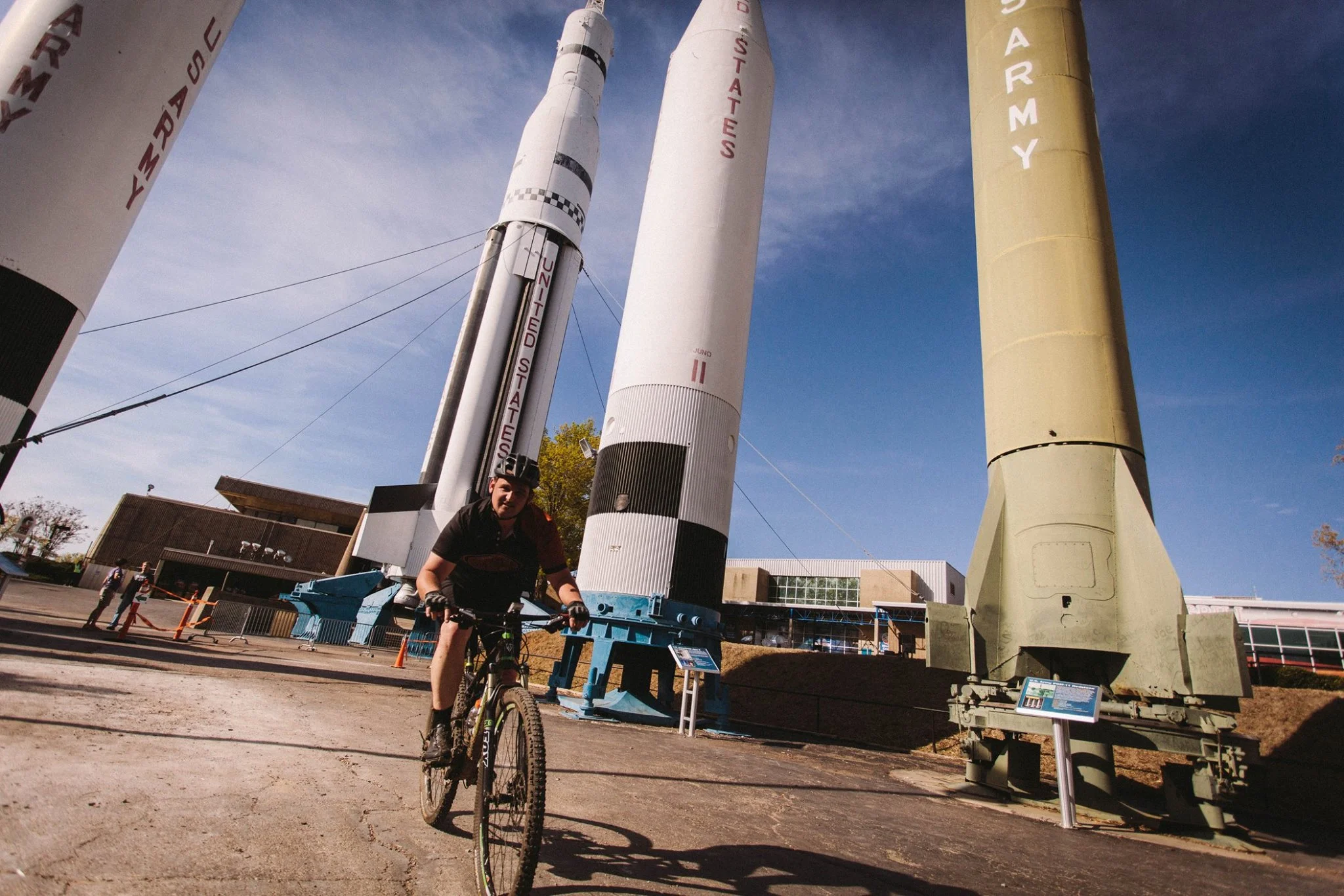 Riding through Rocket Alley during laps of the course on Saturday. Photo by: Andrew Garza