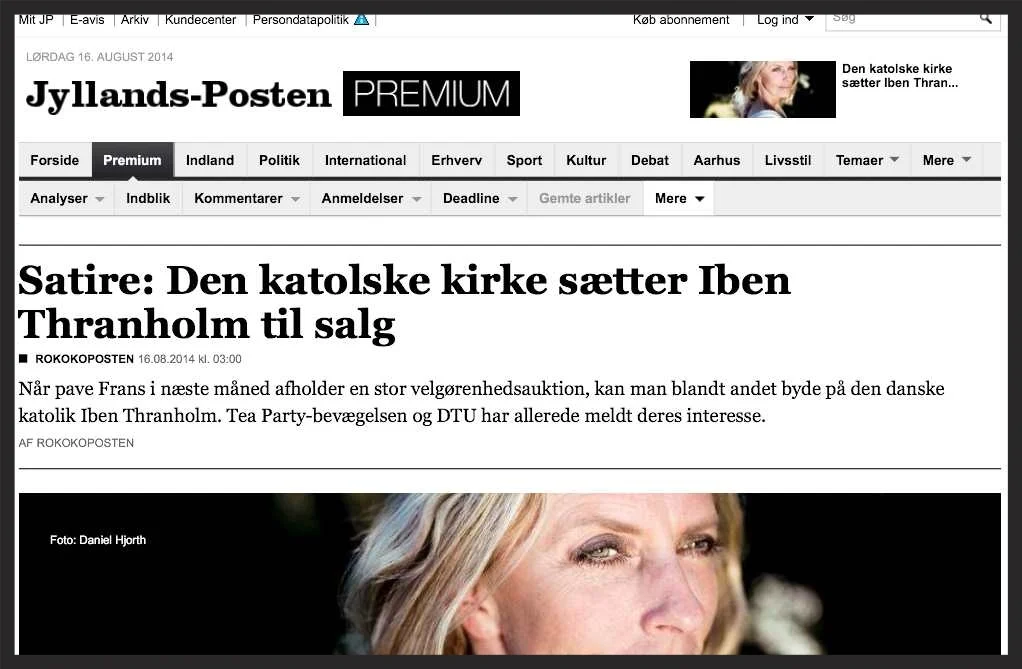 JP: Når pave Frans i næste måned afholder en stor velgørenhedsauktion.....