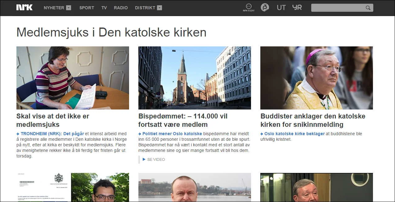 nrk.no: Medlemsjuks i Den katolske kirken