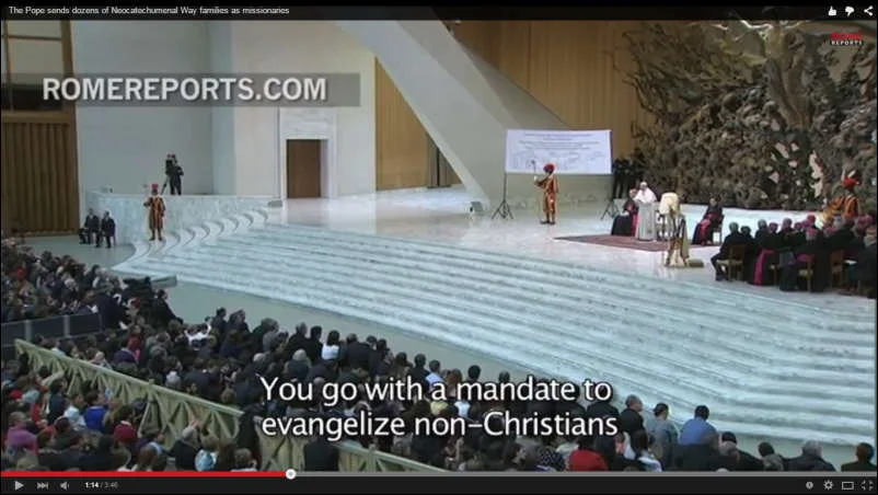 Rome Reports: The Pope sends dozens of Neocatechumenal Way families as missionaries