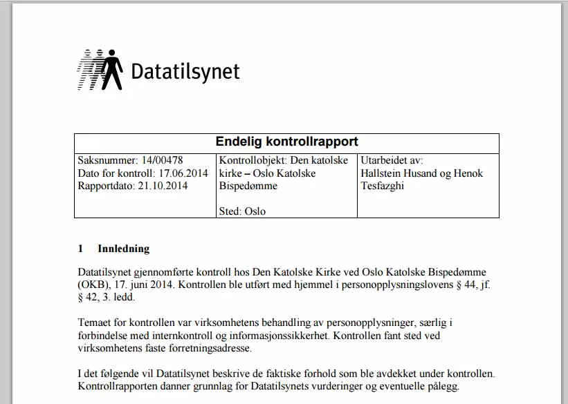 Datatilsynet: Den katolske kirke har meget at rydde op i
