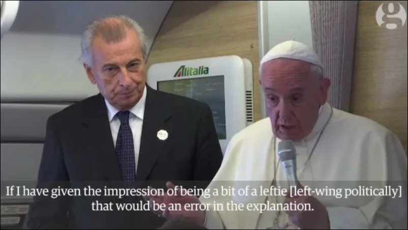 The Guardian: On flight to US, Pope Francis confesses: ‘I’m not really a leftie’