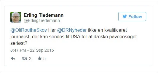 Twitter: DR' USA korrespondent: "Rart for alterdrenge"