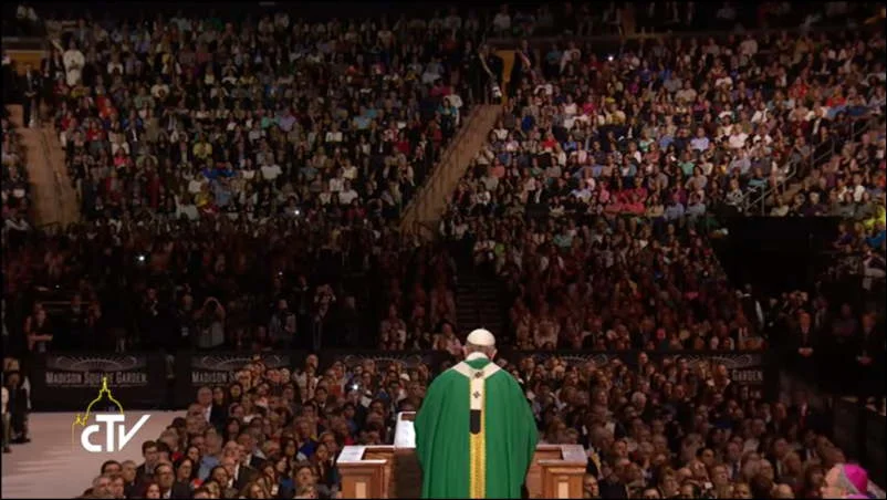 Pave Frans' prædiken ved messen i Madison Square garden.