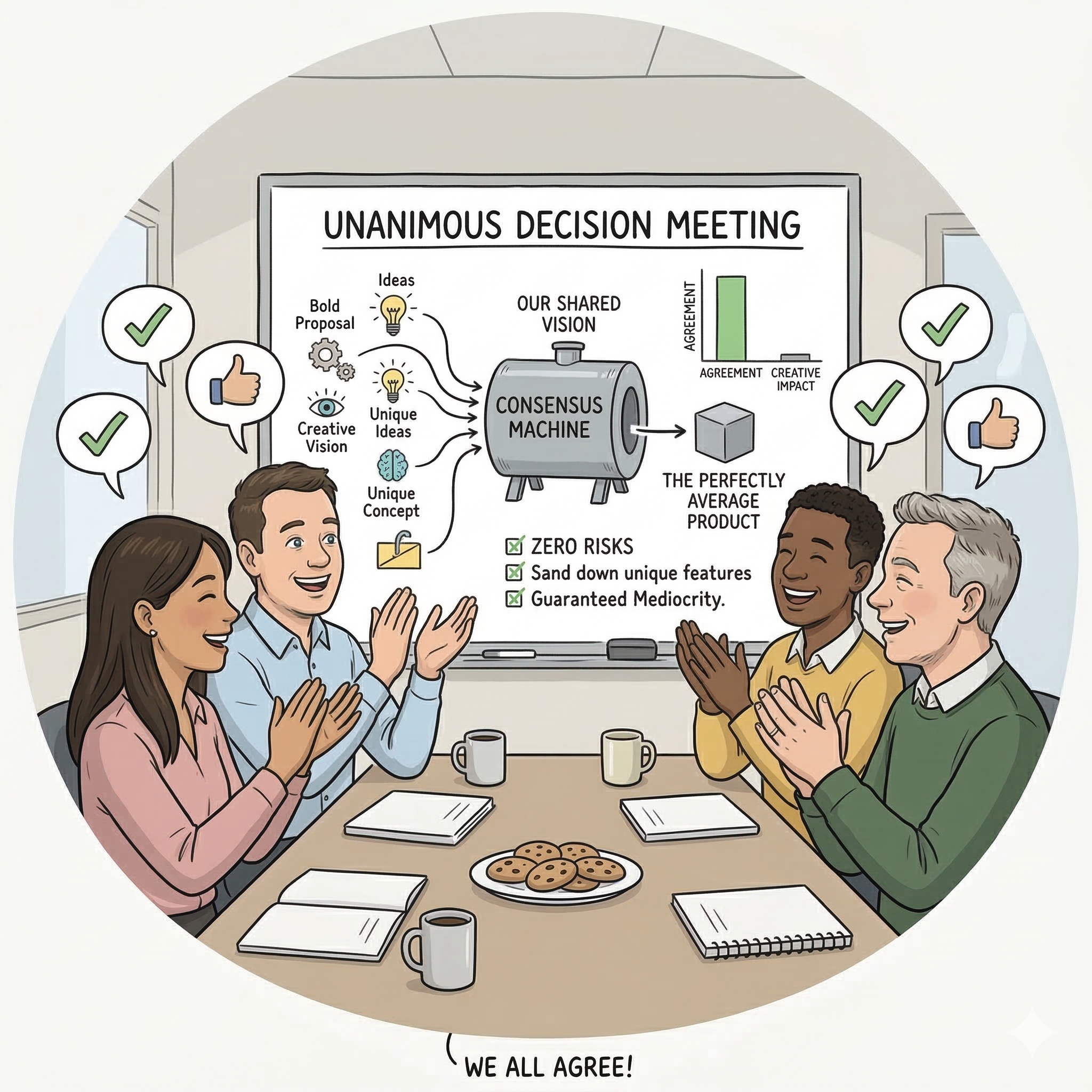 Your desire for consensus is making you medicore