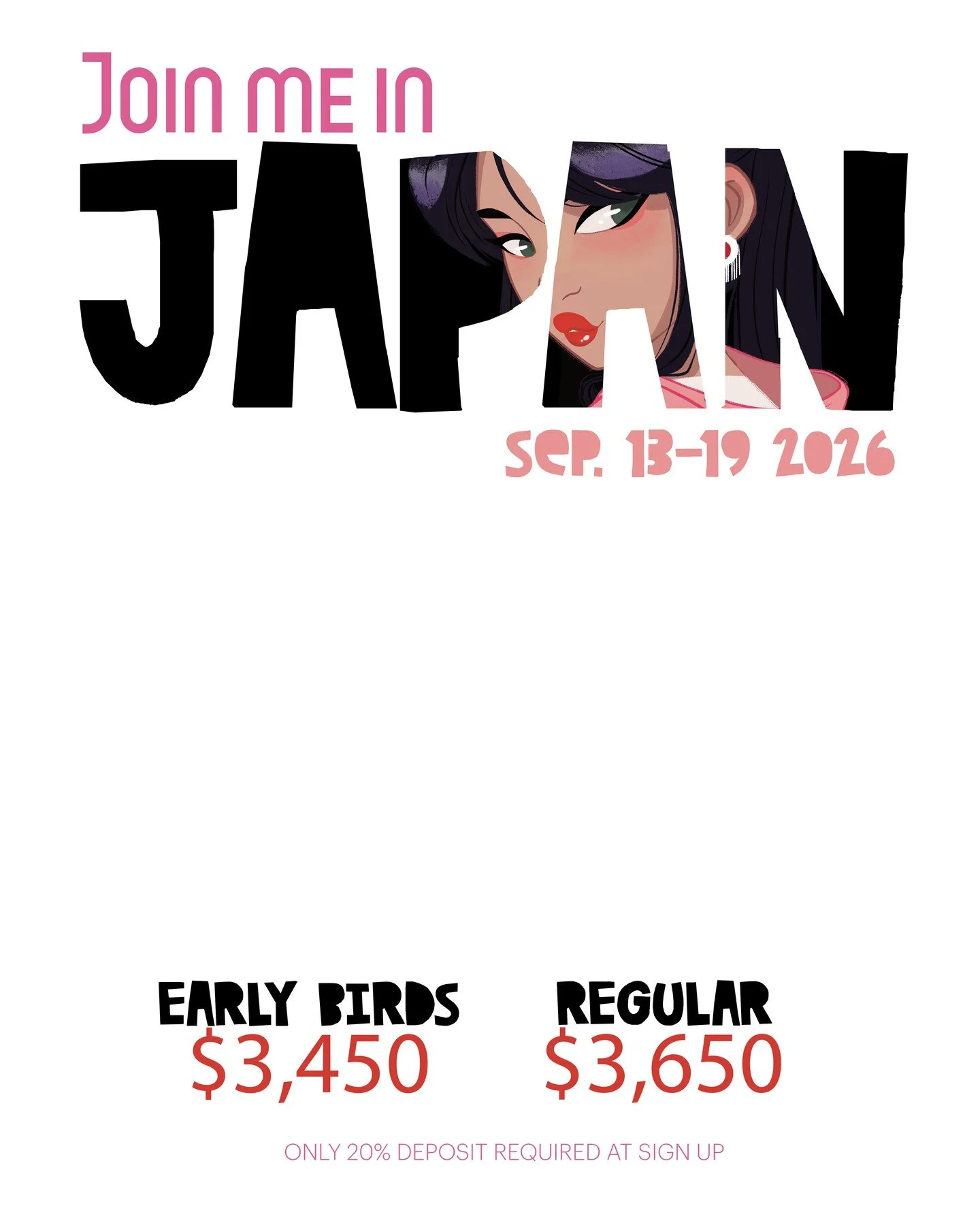 My JAPAN group trip is here! 🇯🇵🌸

From Sept 13&ndash;19, 2026, we&rsquo;ll explore Tokyo and Nagano together&mdash;sketching, connecting, and experiencing Japan in a way you&rsquo;ll never forget.

And don&rsquo;t worry, you don&rsquo;t have to be