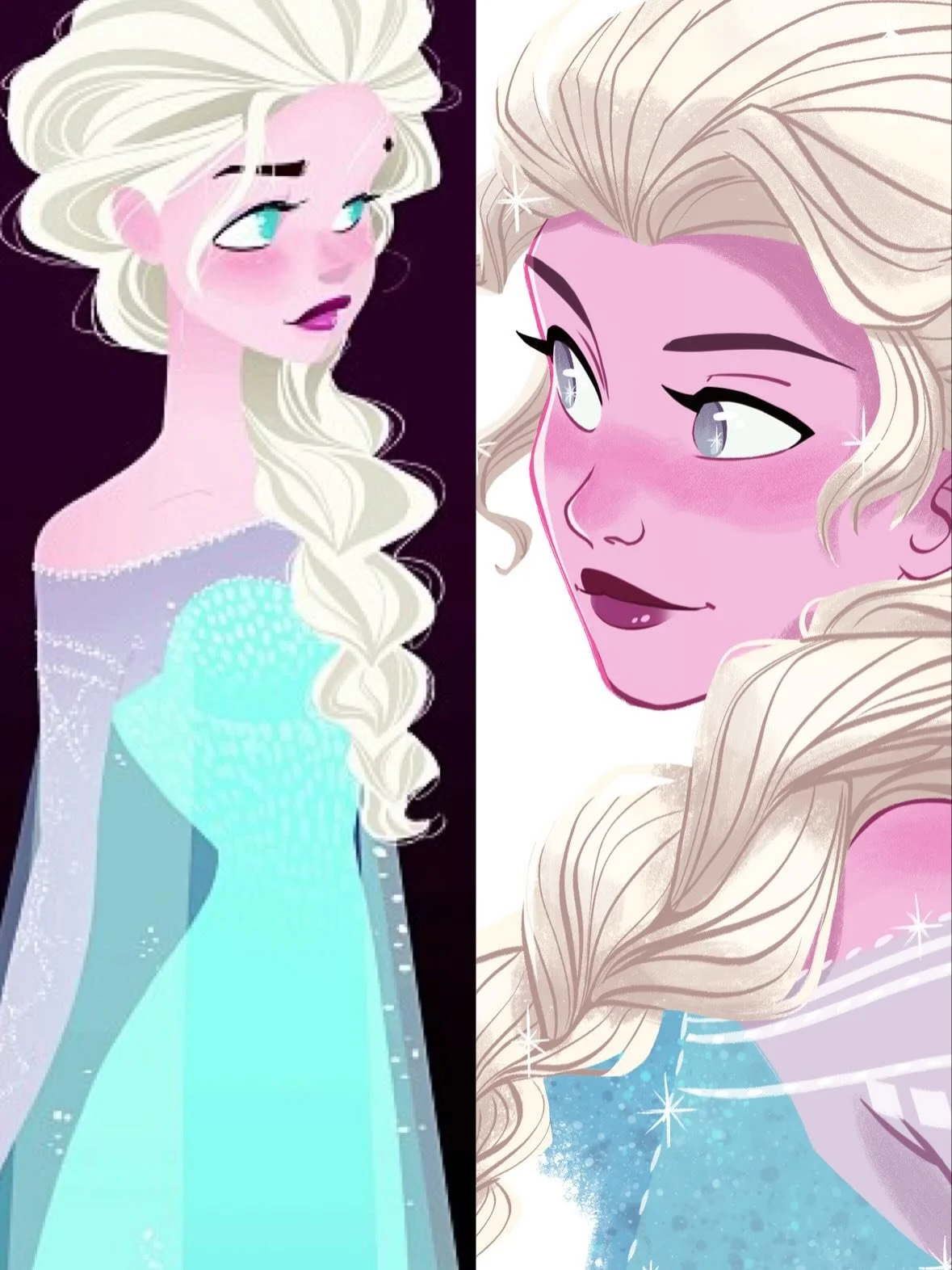 For over a decade I&rsquo;ve drawn Elsa at least once a year, she&rsquo;s always been such a fun character to revisit. Meta just showed me my very first Elsa drawing from more than 12 years ago, so I thought it would be fun to place it next to one of