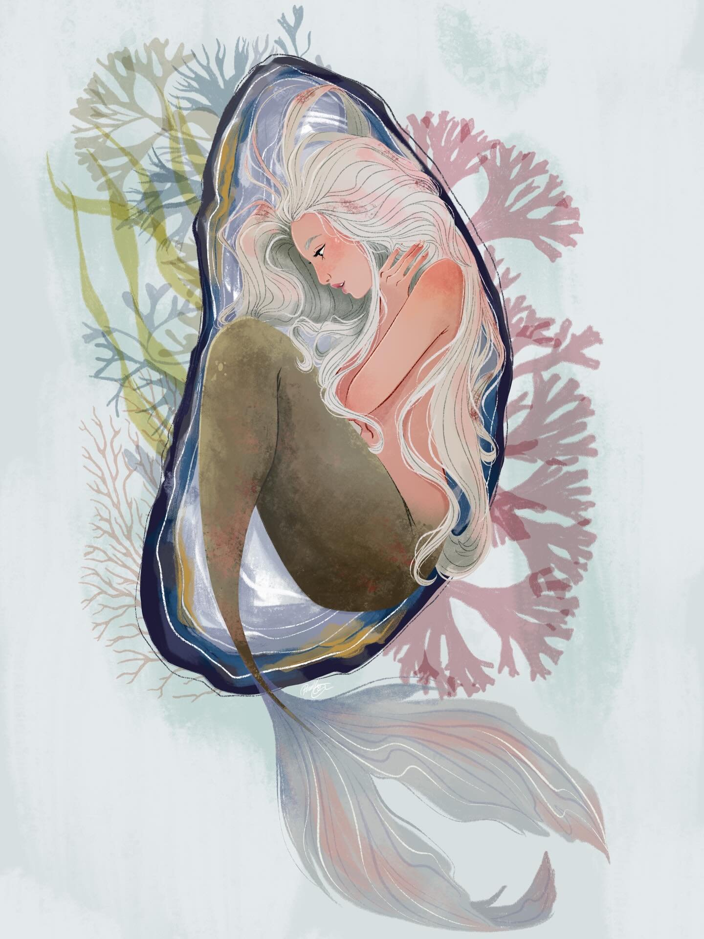 I&rsquo;m so excited to finally share the cover for my upcoming illustrated edition of The Little Mermaid 🧜&zwj;♀️
In my mind, this whole book is about capturing the light and color palette of Danish nature, and this cover really feels like it&rsquo