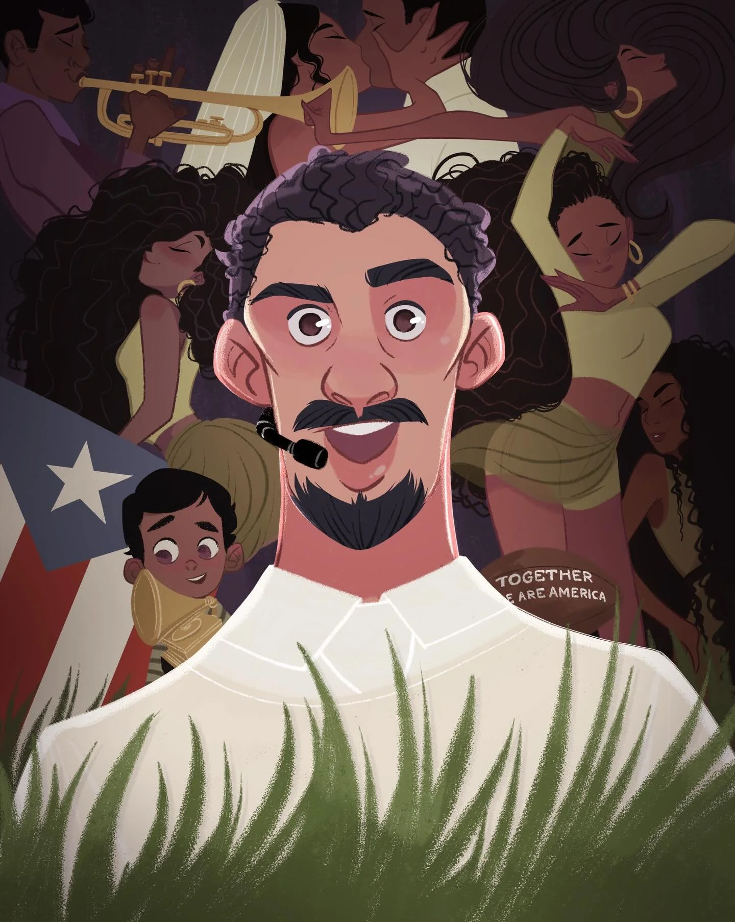 My finished drawing celebrating @badbunnypr&rsquo;s halftime show. So fun and full of love 🫶
#girlsinanimation #drawing #halftimeshow #badbunny