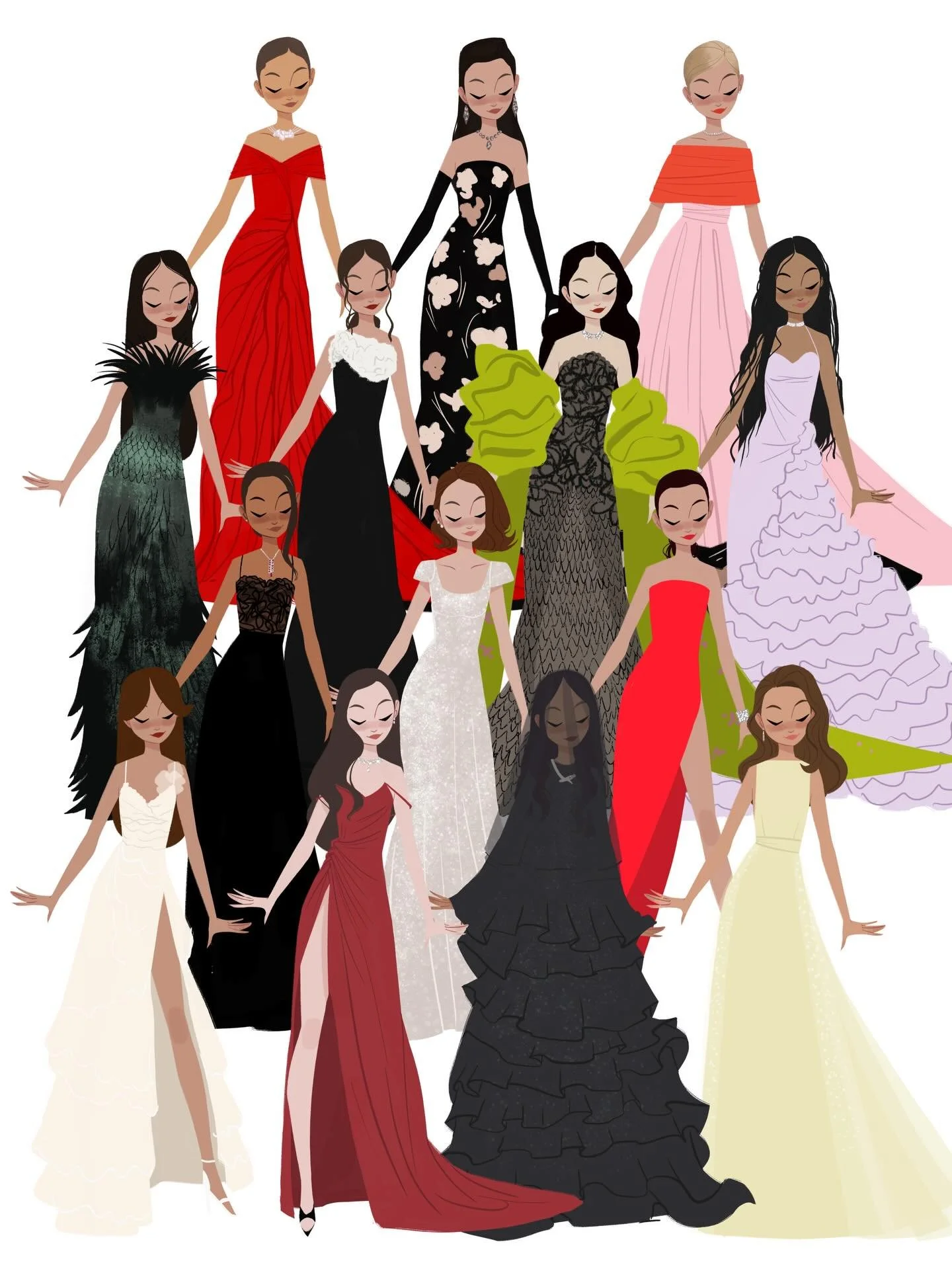 I sketched a few of my favorite dresses from this year&rsquo;s Oscars ✨

This is actually something I used to do when I first started posting on Instagram many years ago, so it was really fun to bring the tradition back. I love watching the Oscars, a