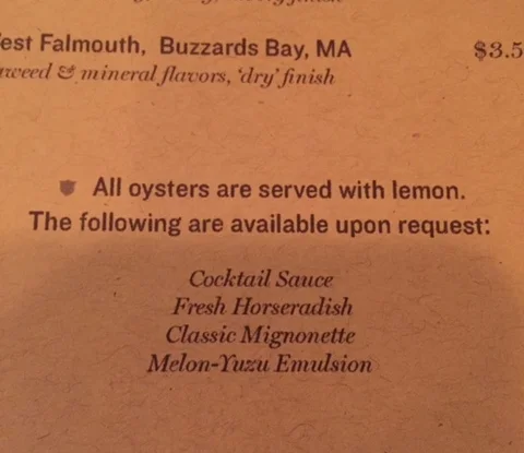 the choice of sauces was a refreshing option