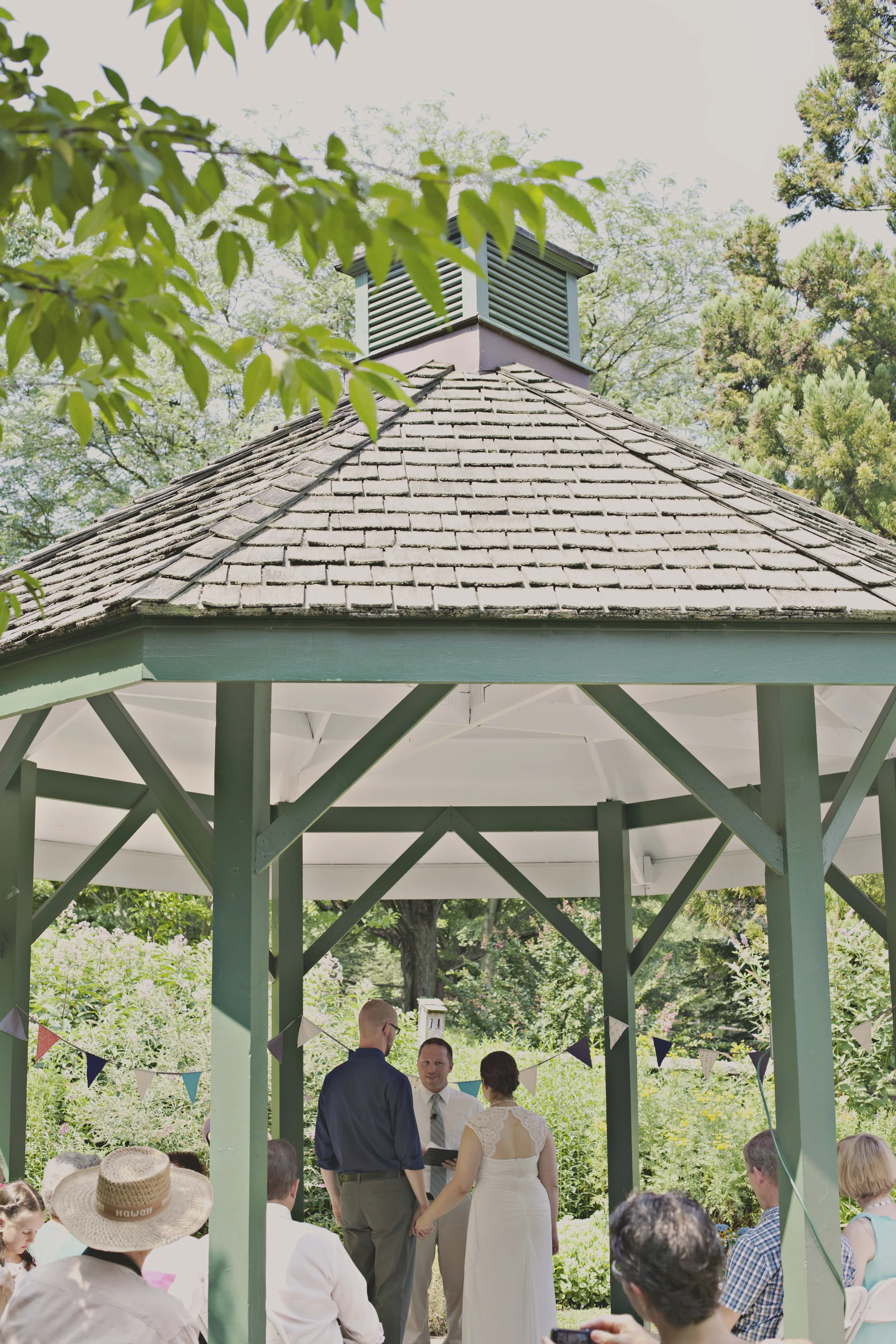 Get married at a public park- these are usually free or low cost and make lovely outdoor venues!