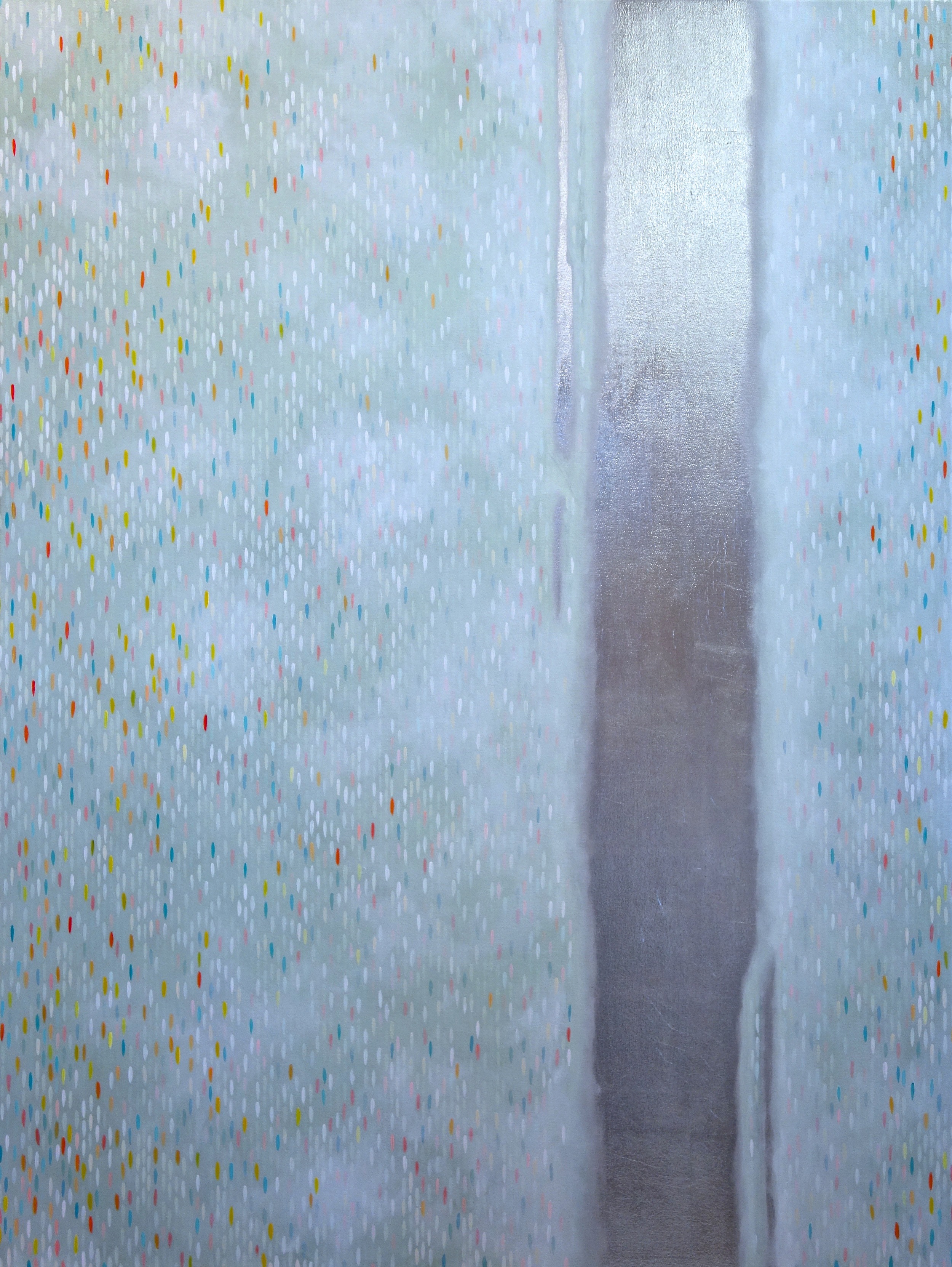 Spectral Phase #2, 2013, acrylic + alum-silver on canvas, 48”x36"