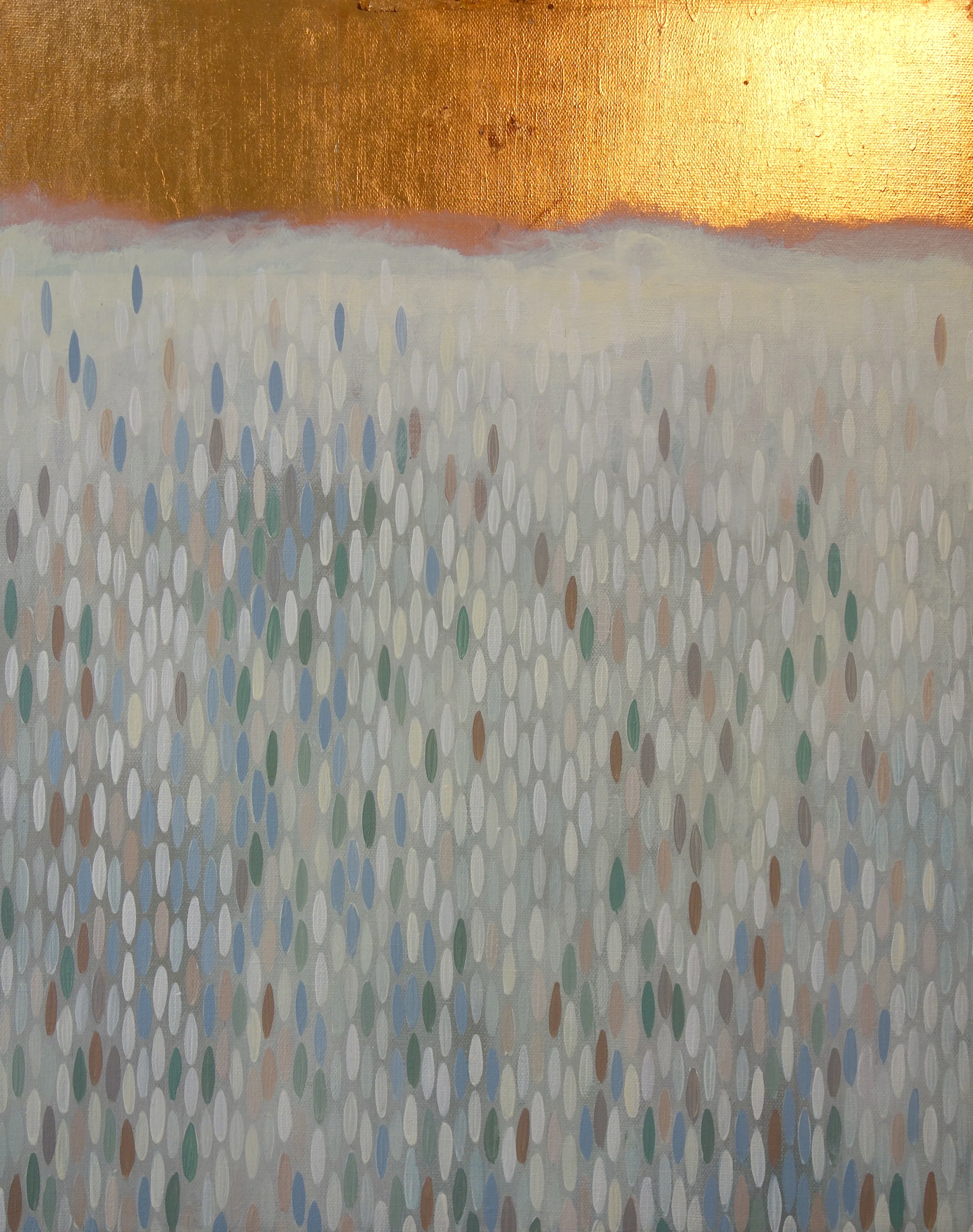Cove, 2012, acrylic + copper on canvas, 20"x"16
