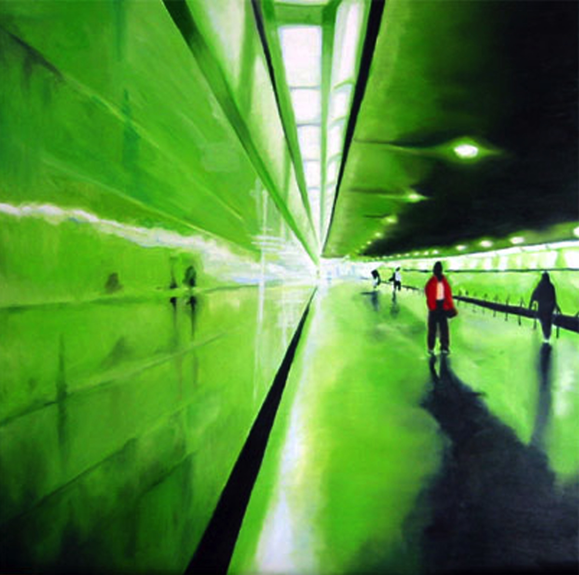 U-BahnTunnel, 2000, oil on canvas, 40”x40” (≈102x102cm