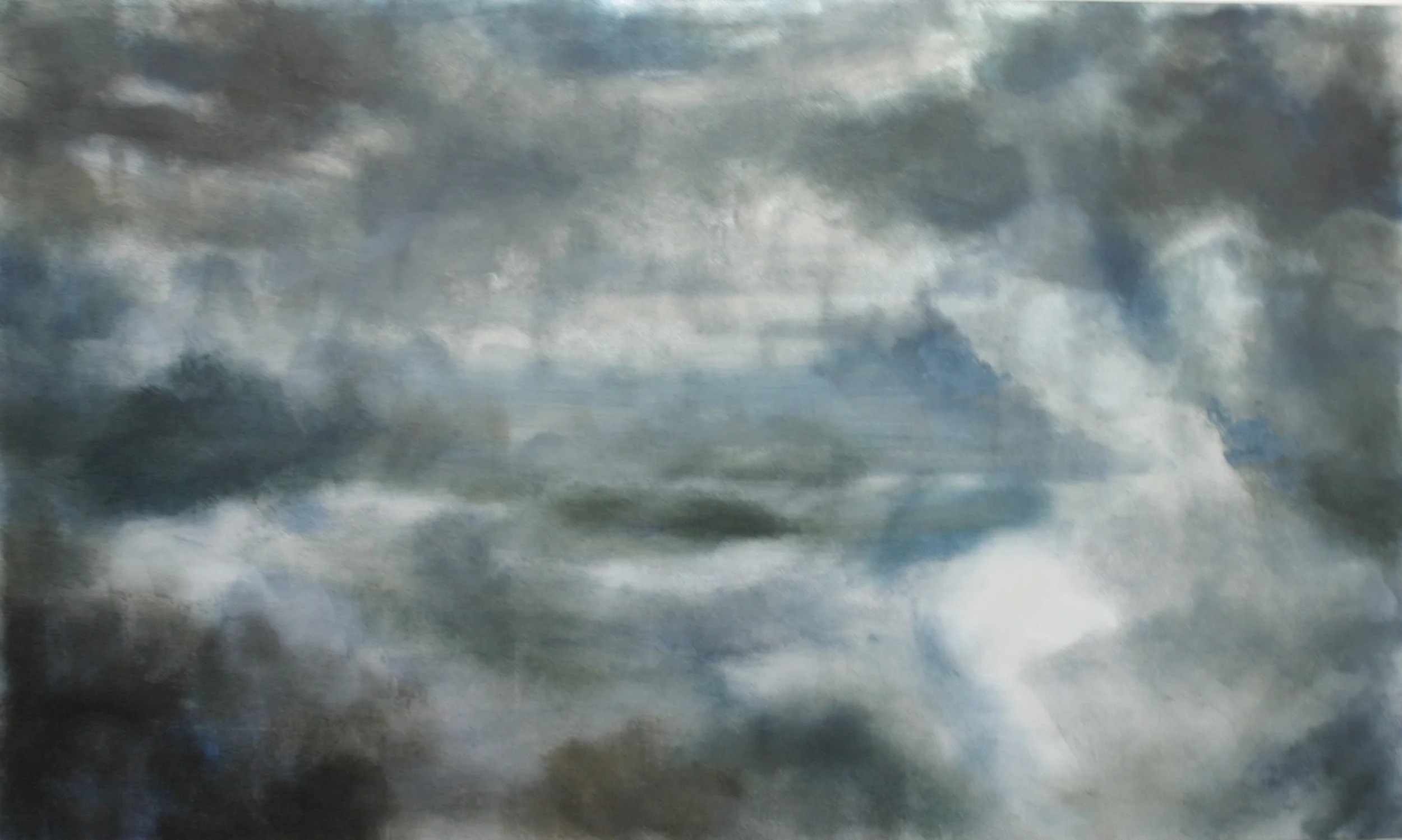 Stormy, 2007, oil + alum-silver on canvas, 36”x60” (≈91x152cm)