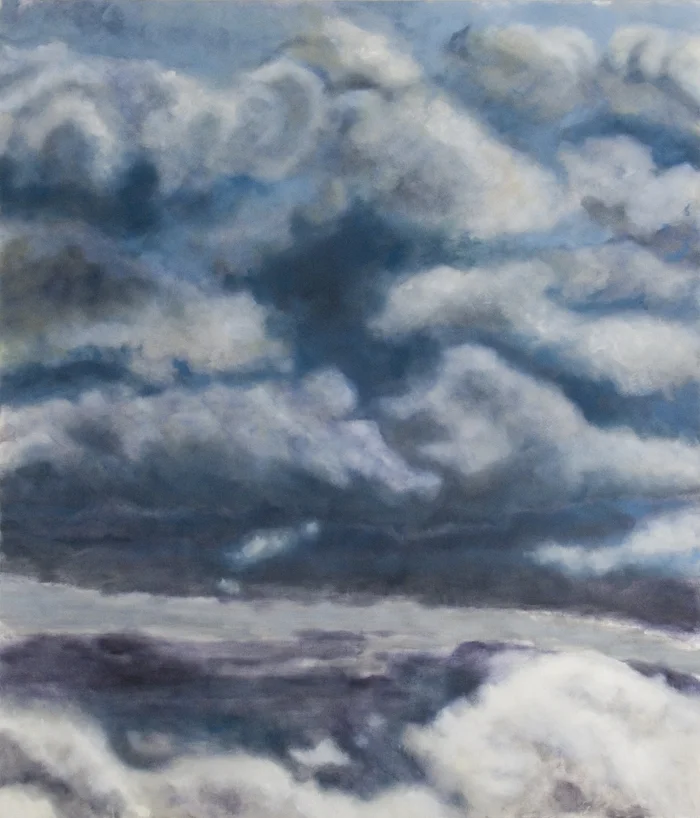 River, 2006, oil + alum-silver on canvas, 90"x78" (≈229x198cm)