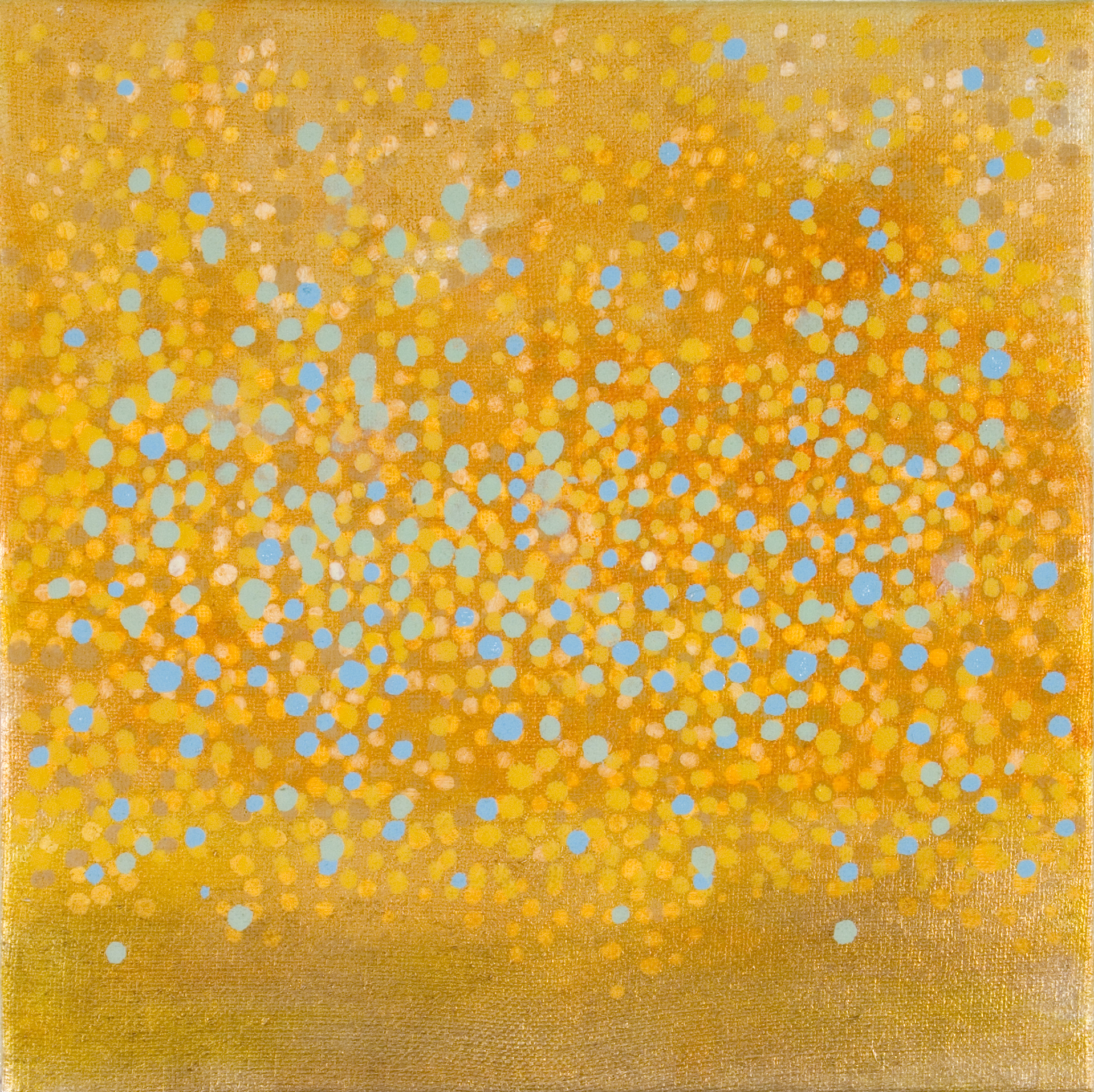 Untitled (Dot Series No. 21), 2006, oil + alum-silver on canvas, 10"x10" (≈25x25cm)