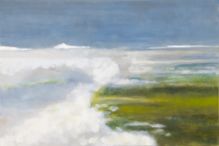 Up Here, 2006, oil + alum-silver on canvas, 48"x72" (≈122x183cm)