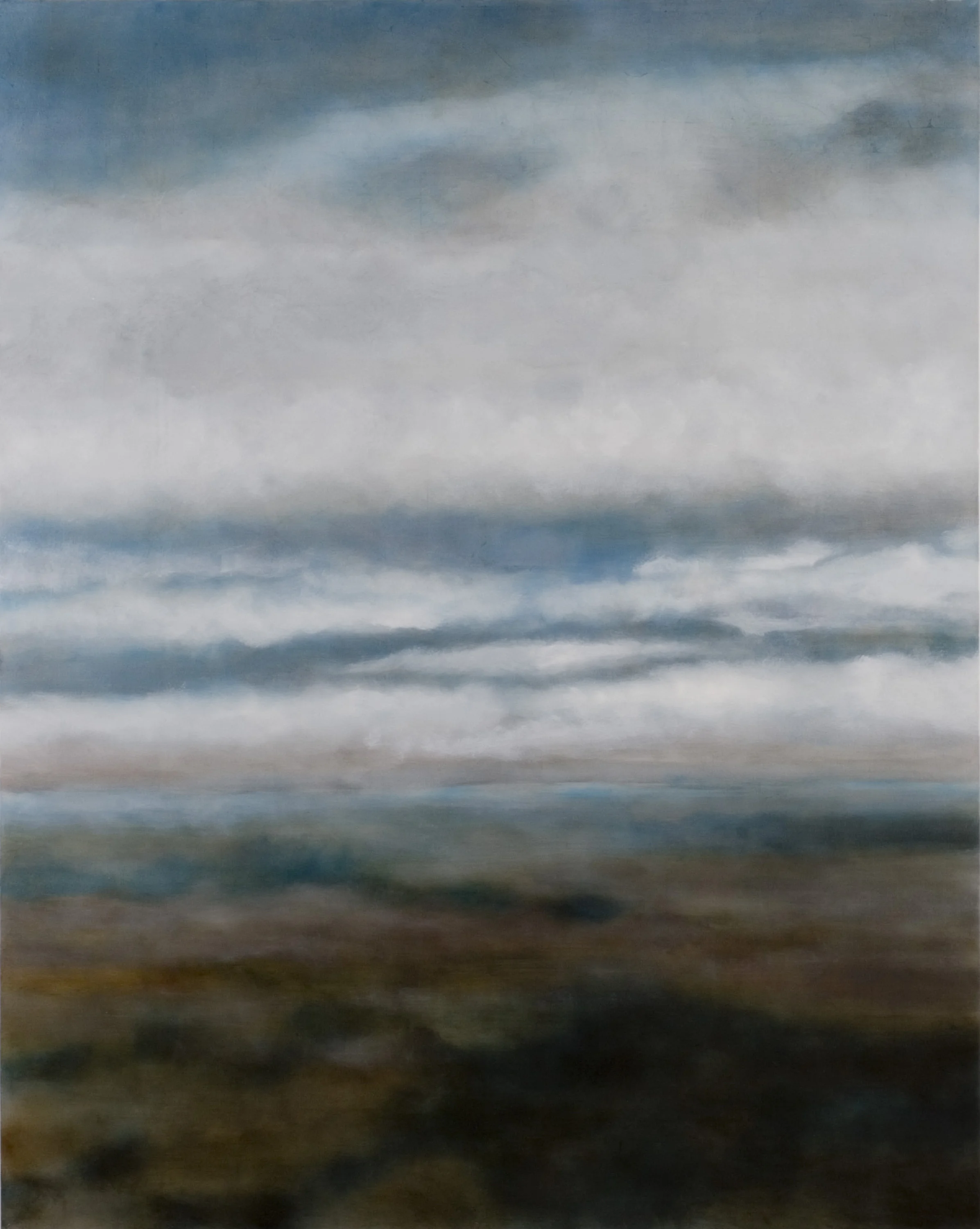 From Here Up Top, 2007, oil + alum-silver on canvas, 60"x48" (≈152x122cm)