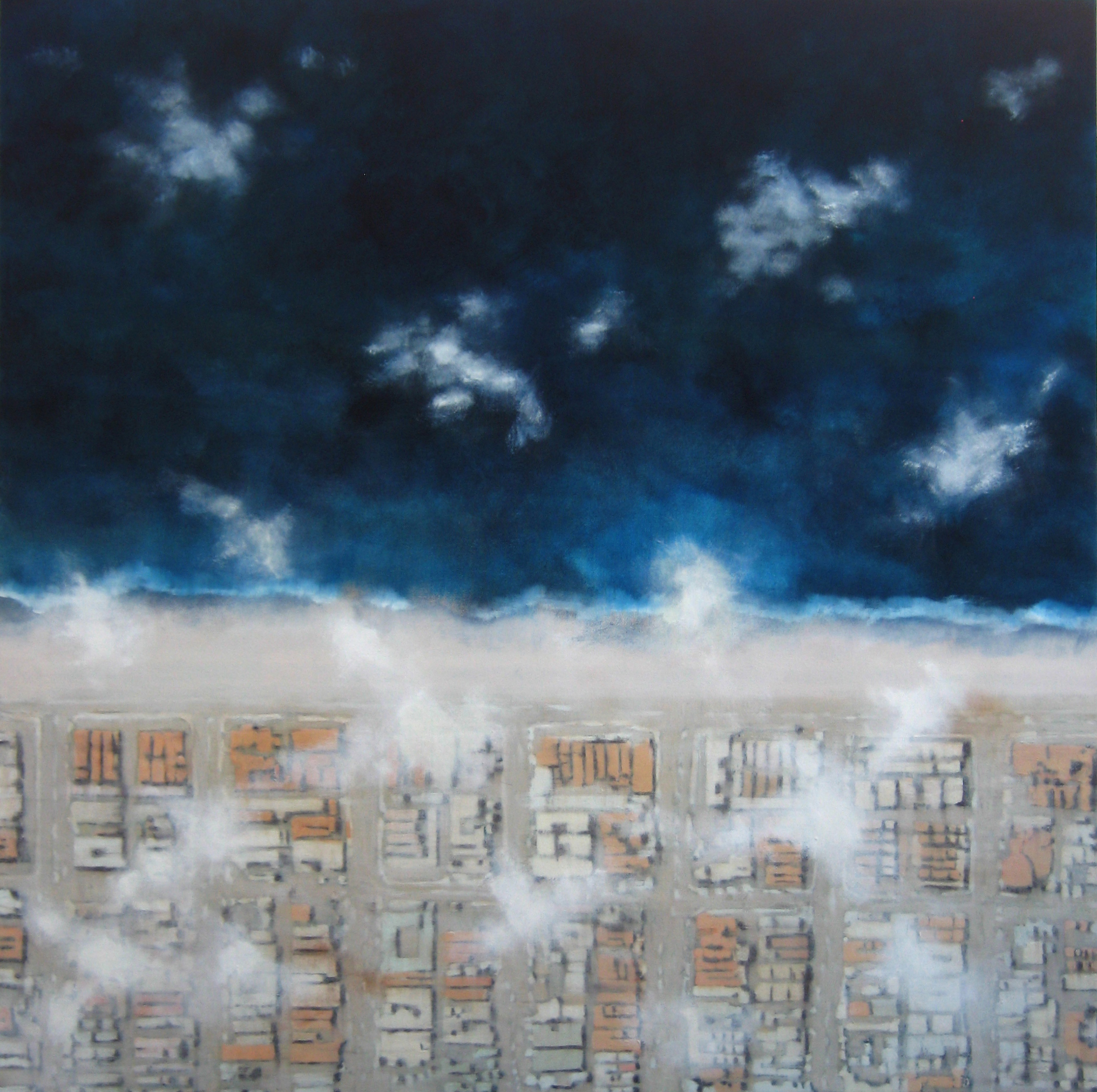 It’s for the Birds, 2008, oil + alum-silver on canvas, 42"x42" (≈107x107cm)