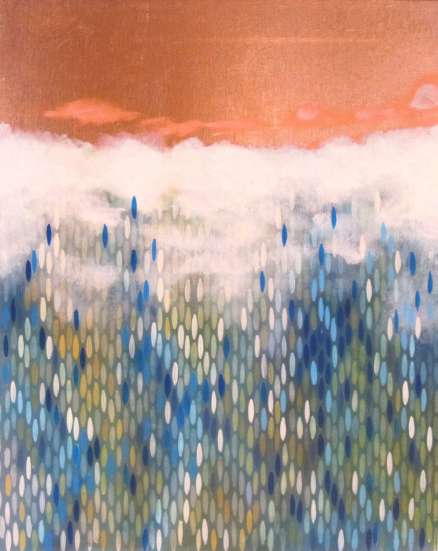 True North, 2011, acrylic + copper on canvas, 20"x"16 (≈51x41cm)