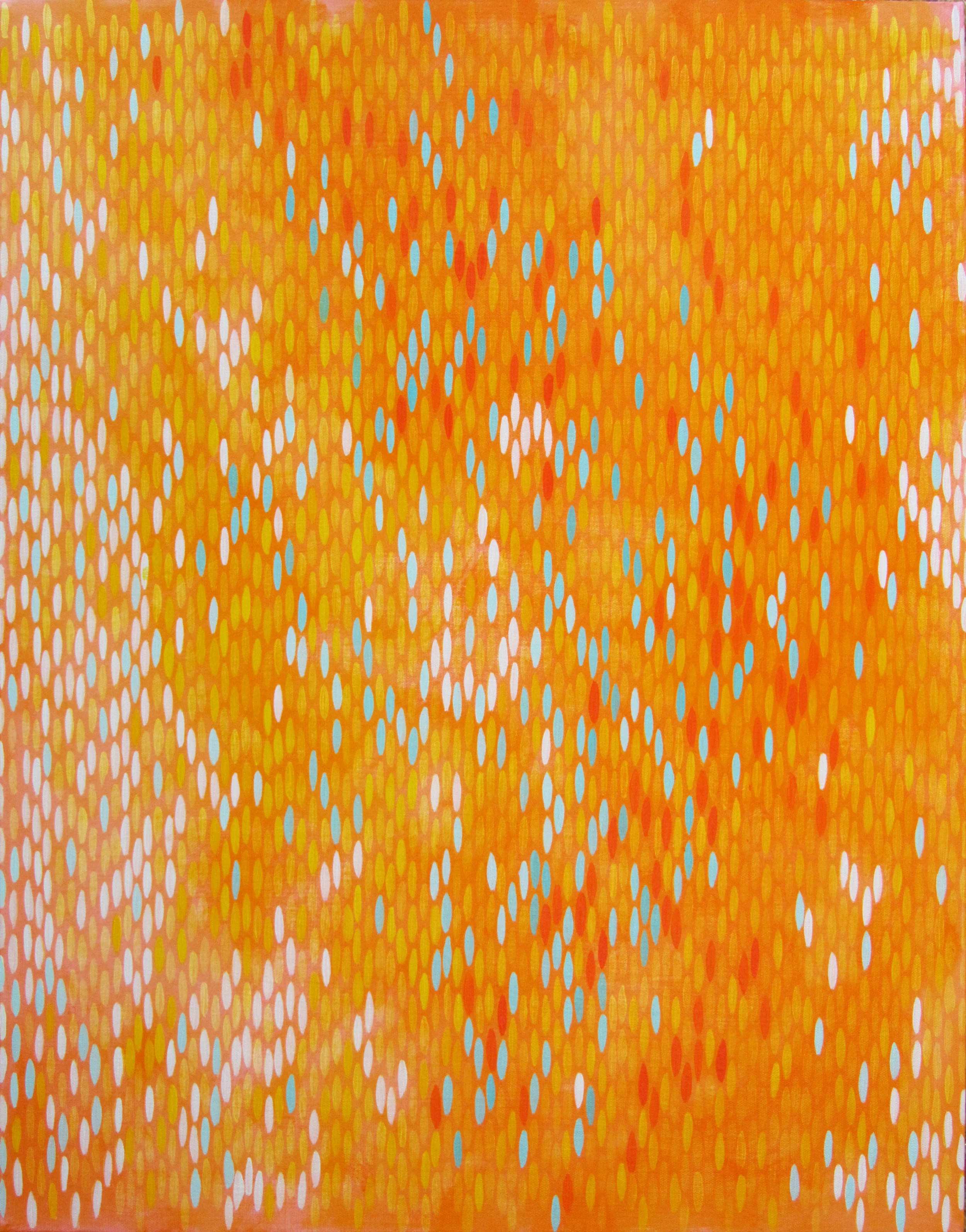Afloat (Orange Turquoise), 2011, acrylic on canvas, 28"x20" (≈71x51cm)