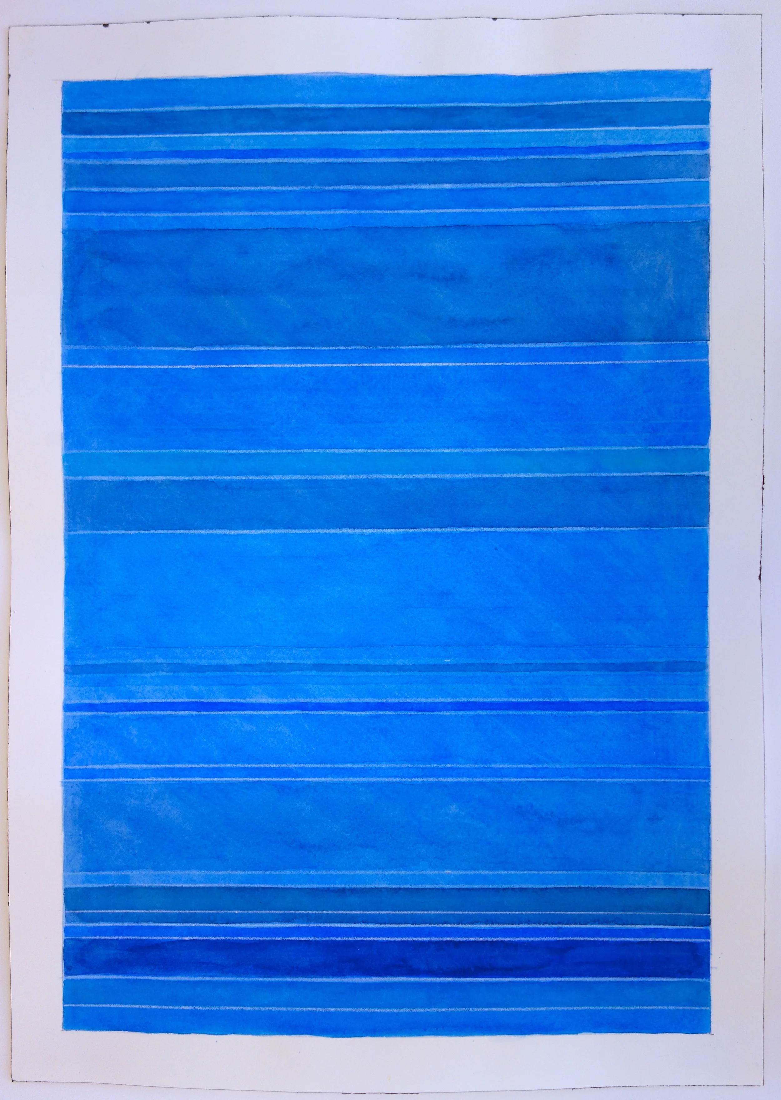 Color Bands (Geyser), 2013, watercolor and gouache on paper, 20”x15”