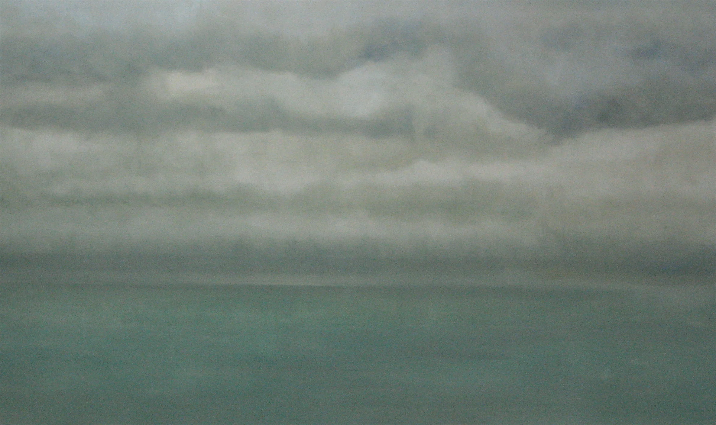 Jade Sea, 2007, oil + alum-silver on canvas, 36"x60"