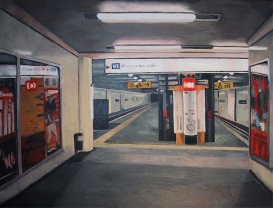Julika Lackner, “Bernauer Strasse”, 2001, Oil on Canvas, 24” x 31”