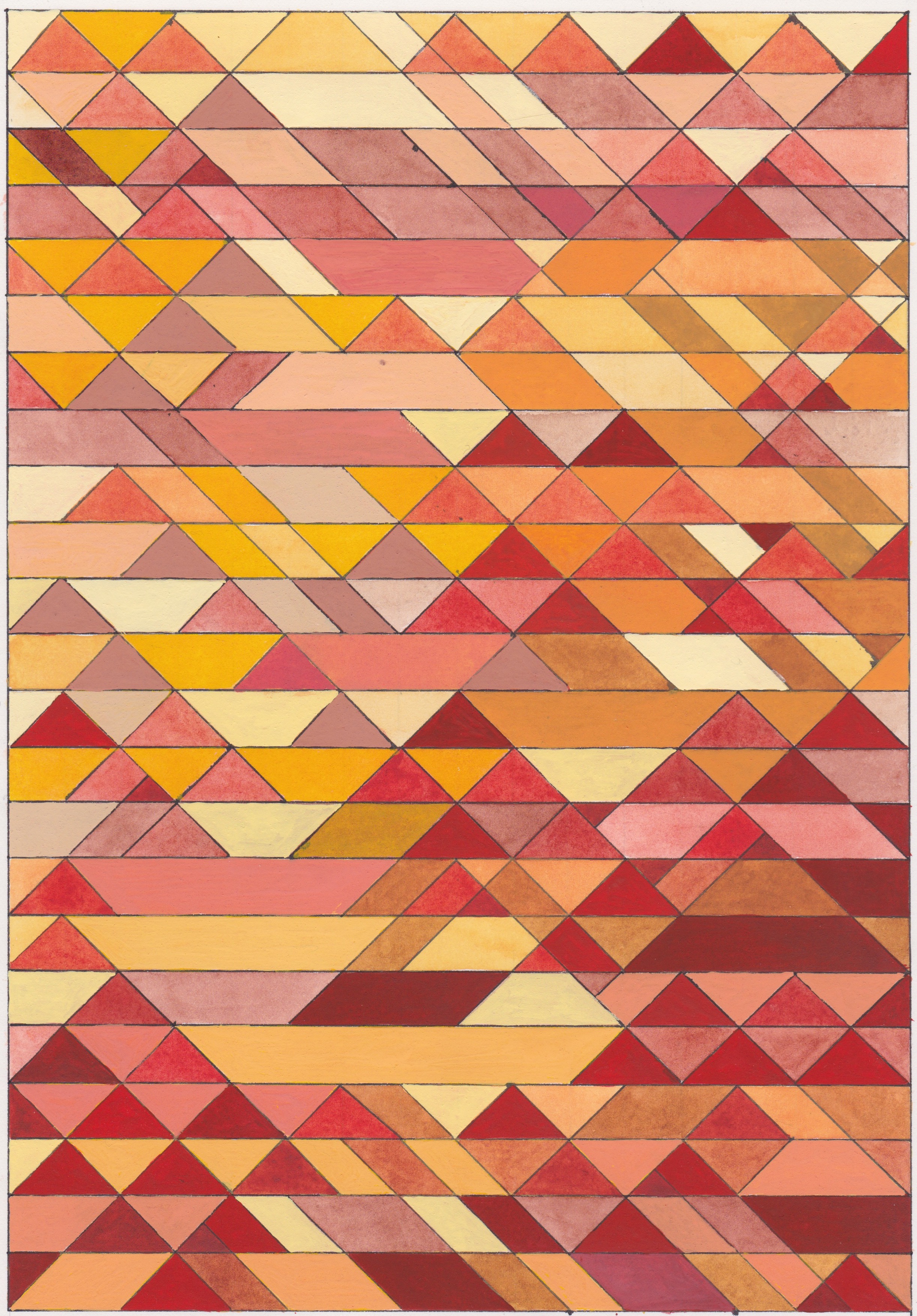 Ephemeral Triangles no.4, 2016. Gouache, Watercolor + Ink on Paper. 11.5"x8.5"