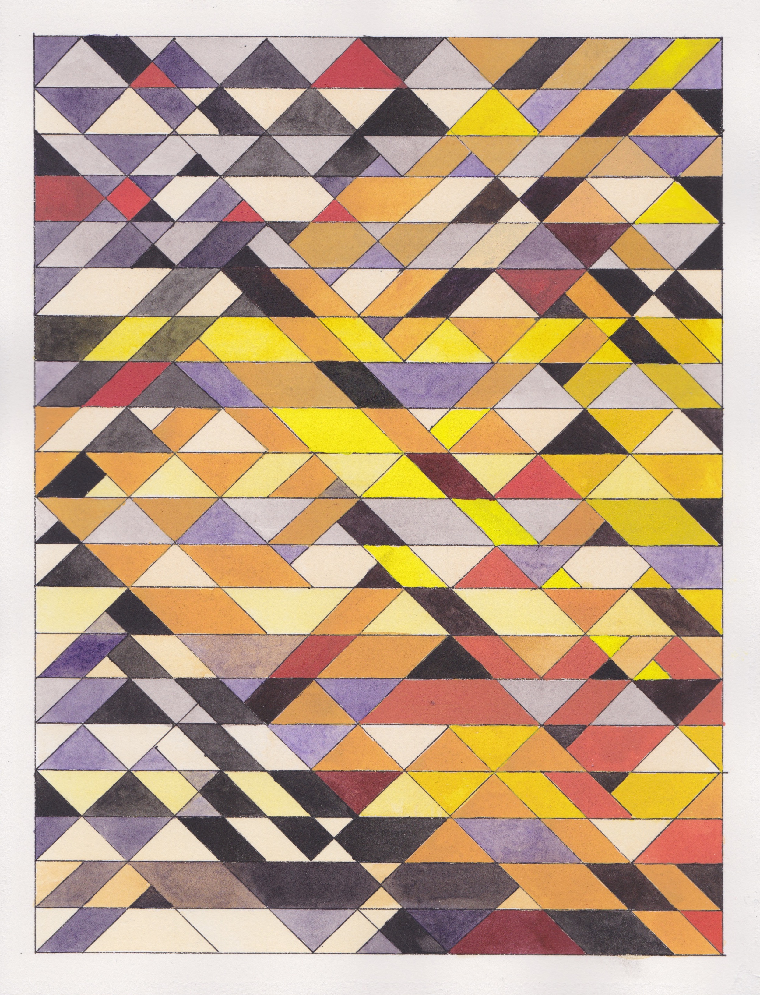 Ephemeral Triangles no.8, 2017. Gouache, Watercolor + Ink on Paper. 11.5"x8.5"