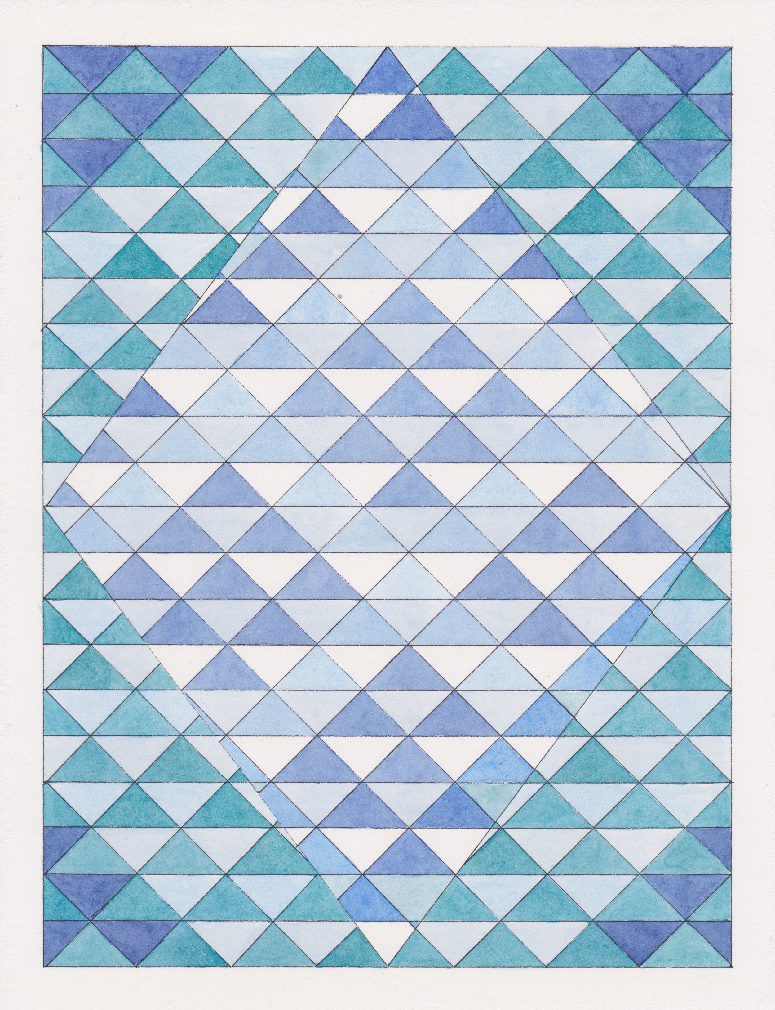Ephemeral Triangles no.9, 2017. Gouache, Watercolor + Ink on Paper. 11.5"x8.5"