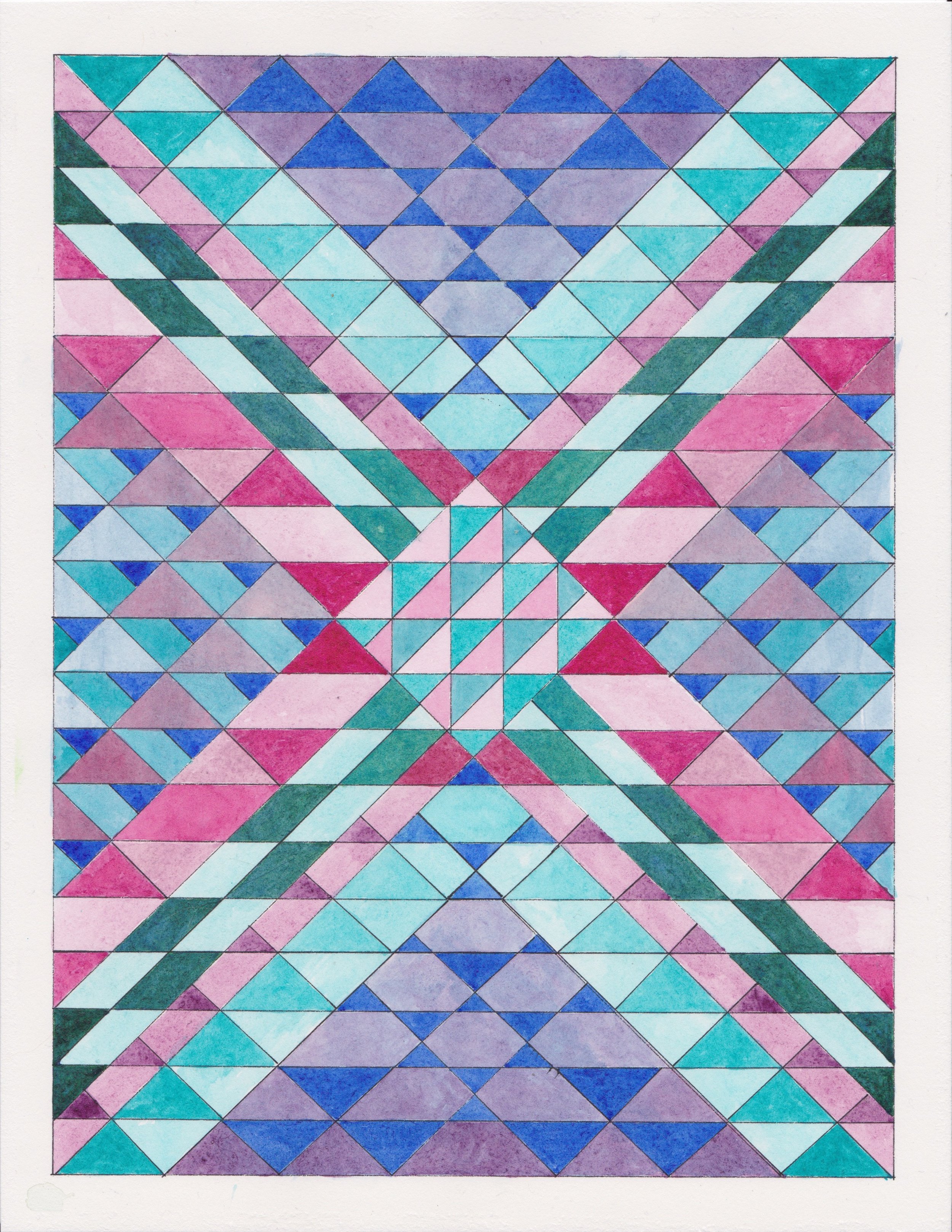 Ephemeral Triangles no.12, 2017. Gouache, Watercolor + Ink on Paper. 11.5"x8.5"