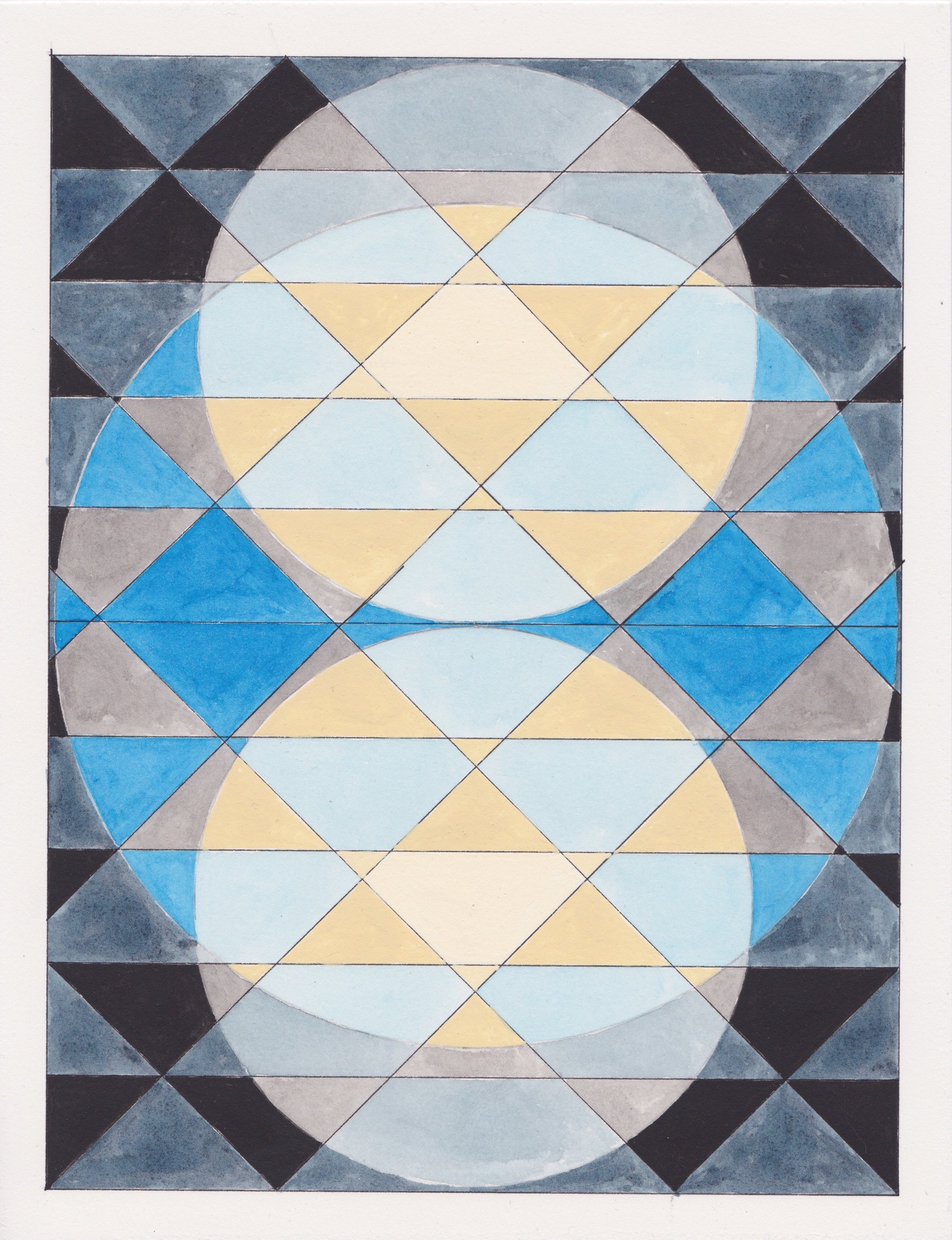 Ephemeral Triangles no.14, 2017. Gouache, Watercolor + Ink on Paper. 11.5"x8.5"