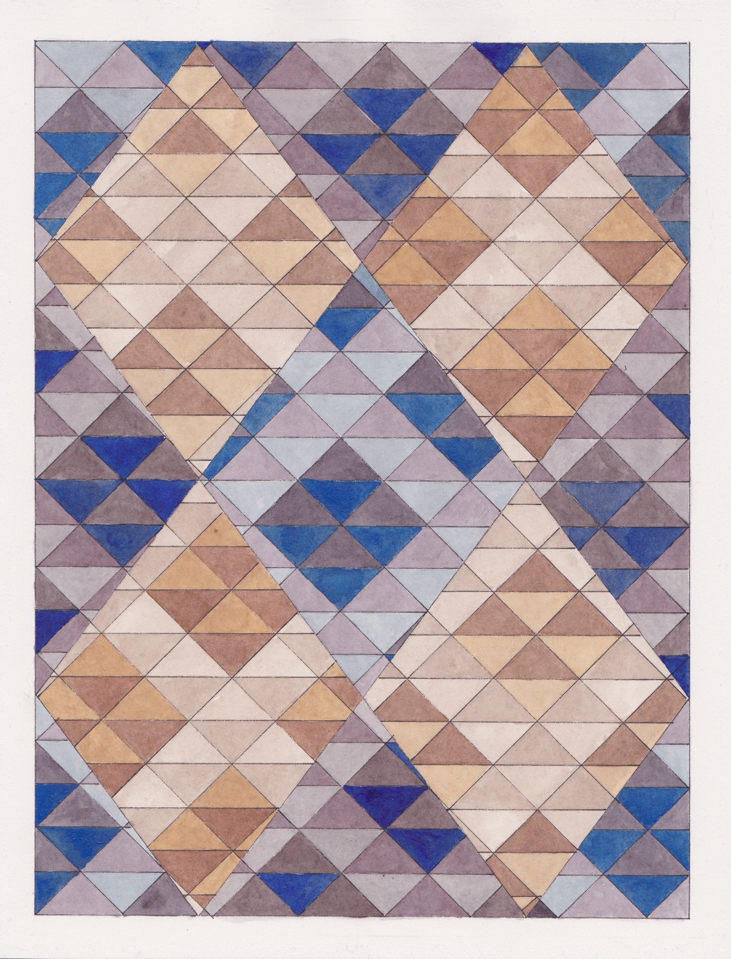 Ephemeral Triangles no.13, 2017. Gouache, Watercolor + Ink on Paper. 11.5"x8.5"