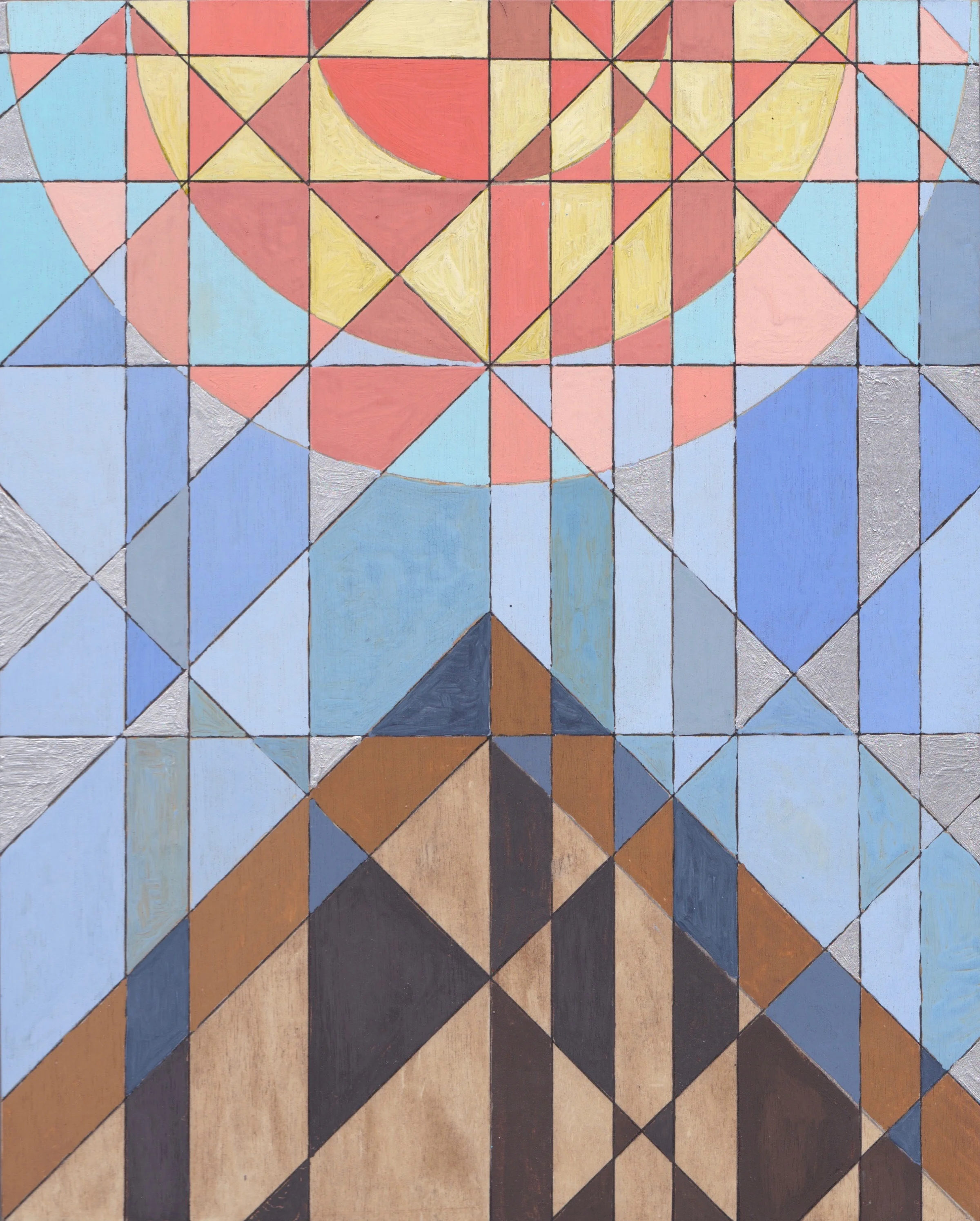 Sun + Pyramid, 2017. Watercolor on Panel. 10"x8" (25x20cm)