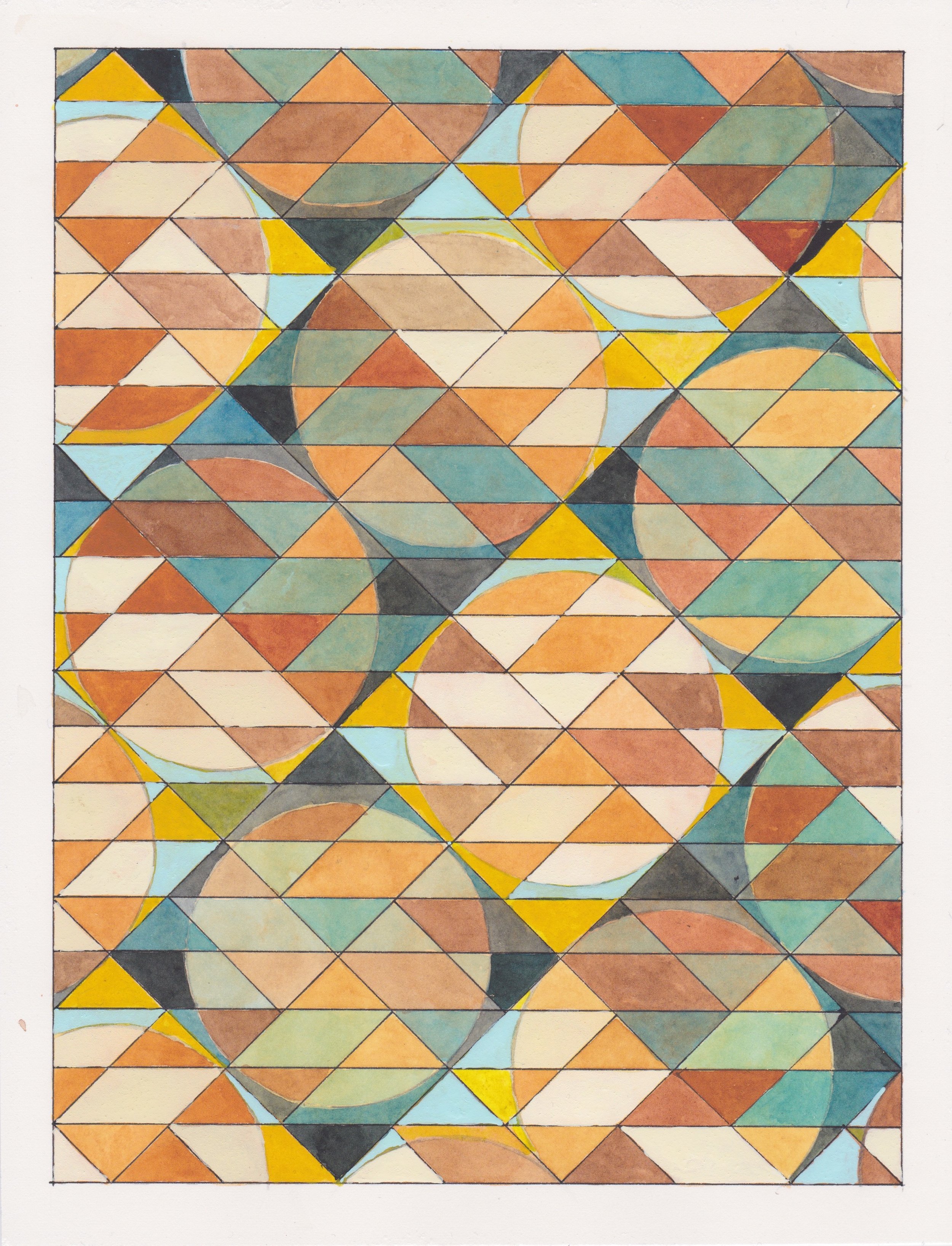 Ephemeral Triangles no.23, 2018. Gouache, Watercolor + Ink on Paper. 11.5"x8.5"