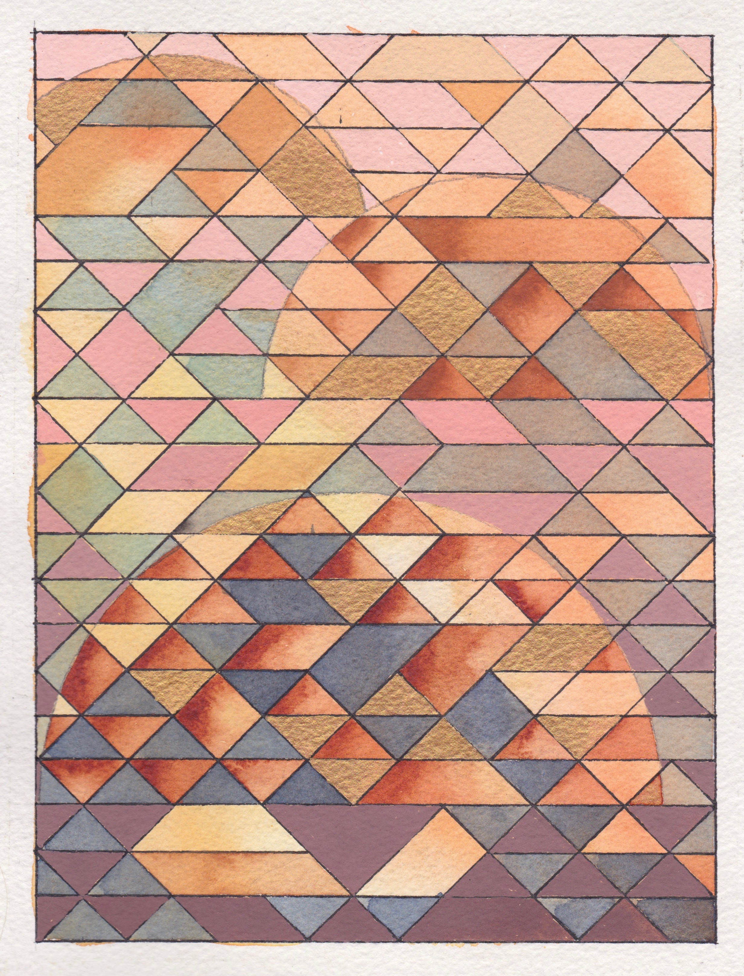 Ephemeral Triangles no.25, 2018. Gouache, Watercolor + Ink on Paper. 11.5"x8.5"
