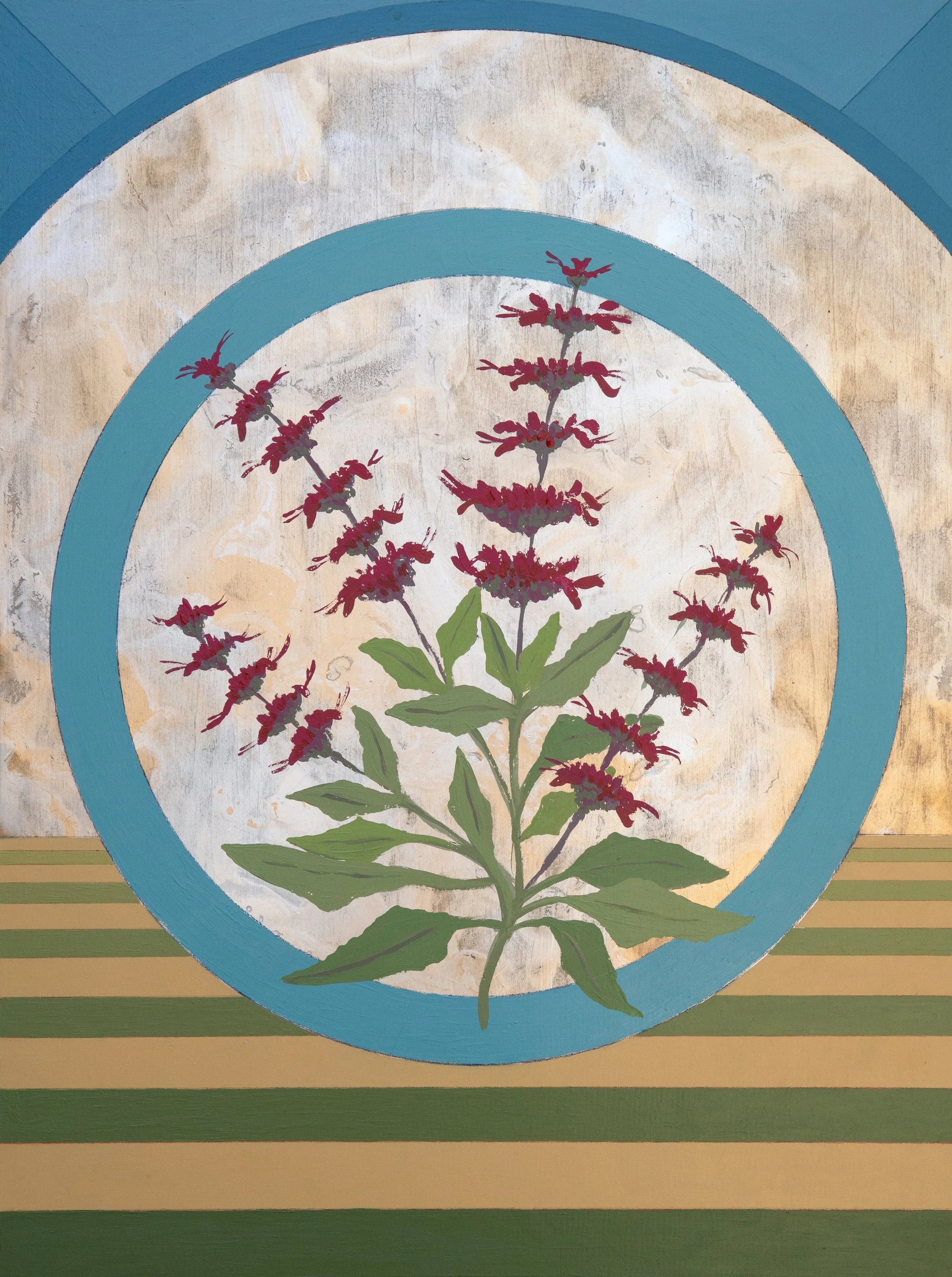 Hummingbird Sage. 2025. Enamel and Acrylic on Panel. 24"x18"