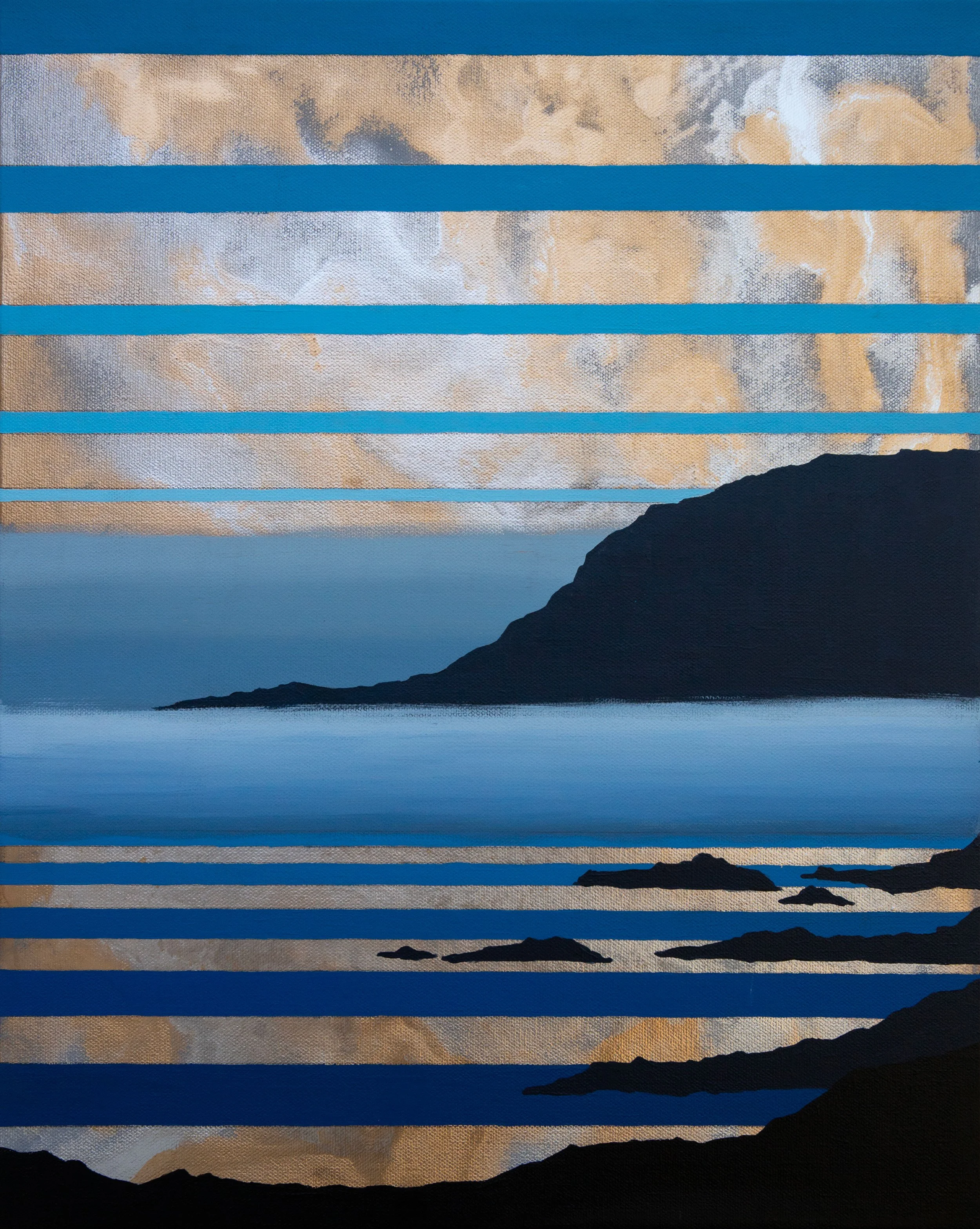 Shining Coast. 2026. Enamel and Acrylic on Canvas. 20"x16"x.75