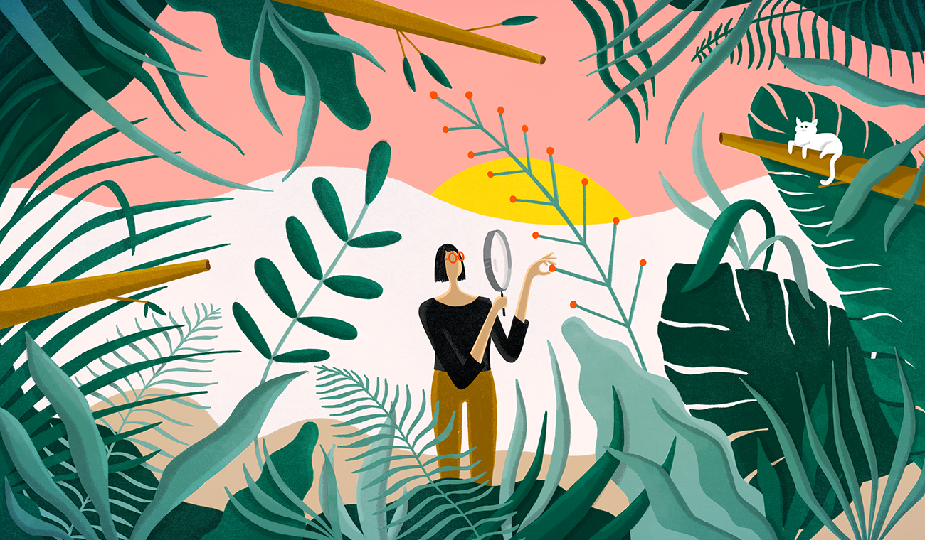 Dropbox: The Case for Curiousity // An illustration for the Dropbox Design Blog in October of 2017.