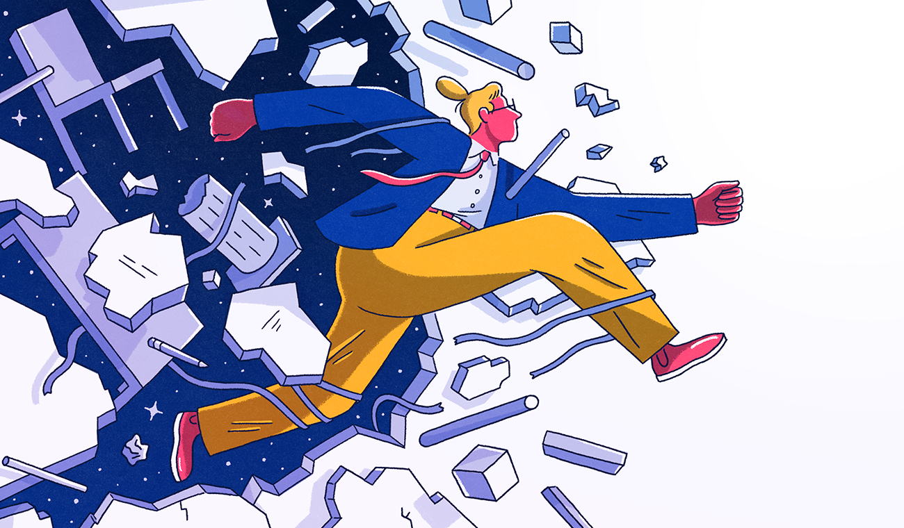 Dropbox: Analysis Paralysis // An illustration for the Dropbox Design Blog in September of 2017.