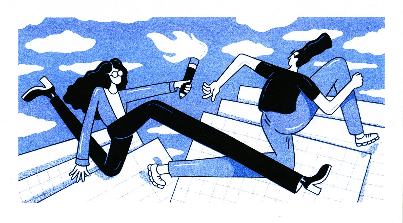 Dropbox: History of Brand Illustration Pt. 2 // Risograph Print for a Medium article about illustration at Dropbox.